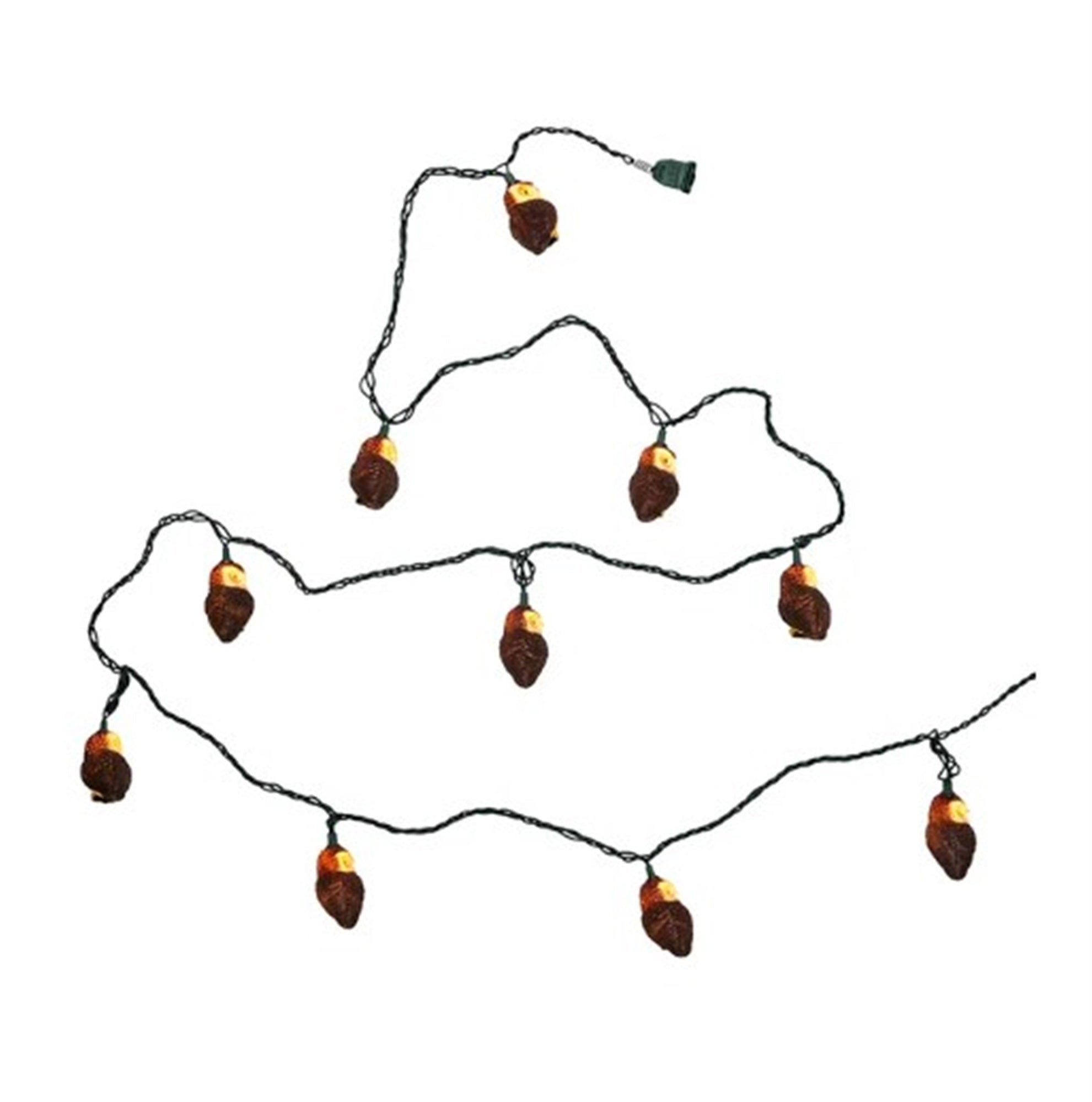 Kurt Adler Indoor/Outdoor Novelty Light Set, 10 UL Listed Incandescent Bulbs, Owls, Light Brown 11.5ft