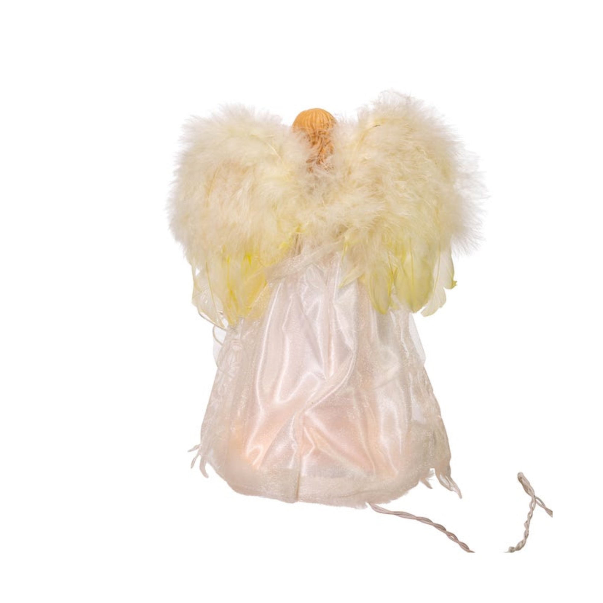 Kurt Adler 10-Light Angel Tree Topper, Ivory, 12"
