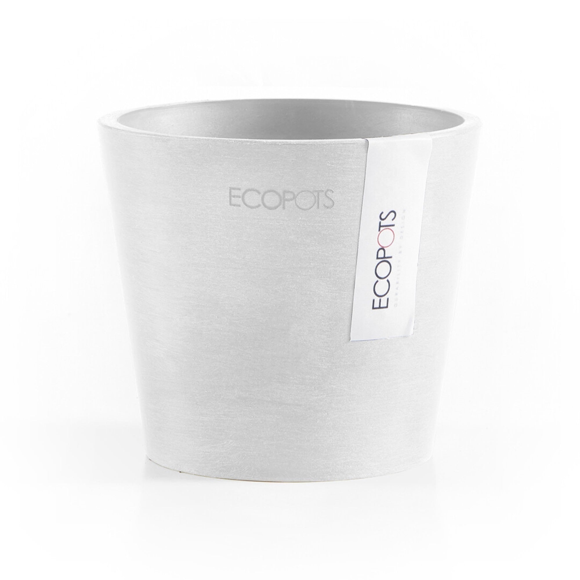 Ecopots Amsterdam Mini Durable Modern Round Recycled-Based Composite Flower Pot Planter