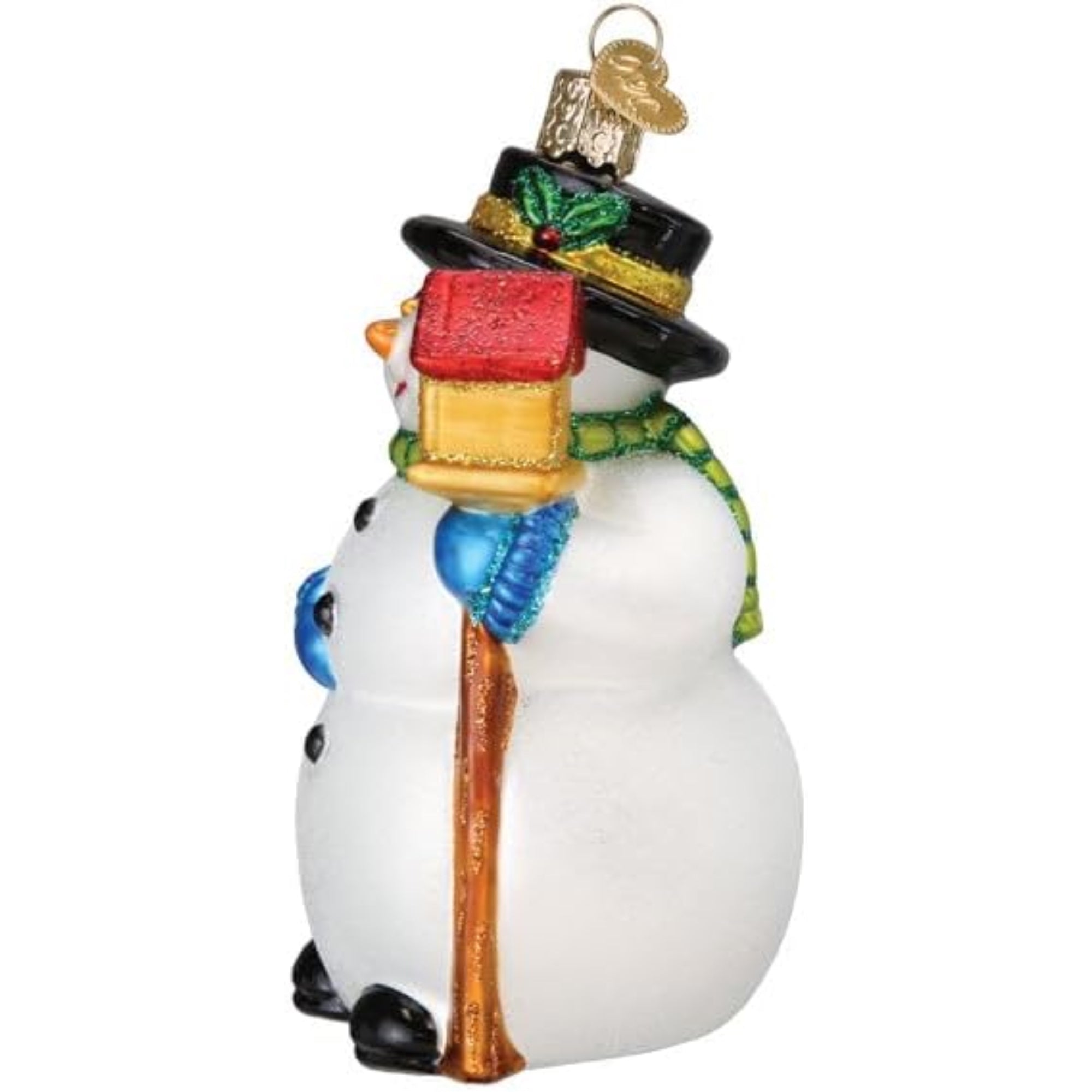 Old World Christmas Blown Glass Ornament for Christmas Tree, Snowman With Cardinal (with OWC Gift Box)