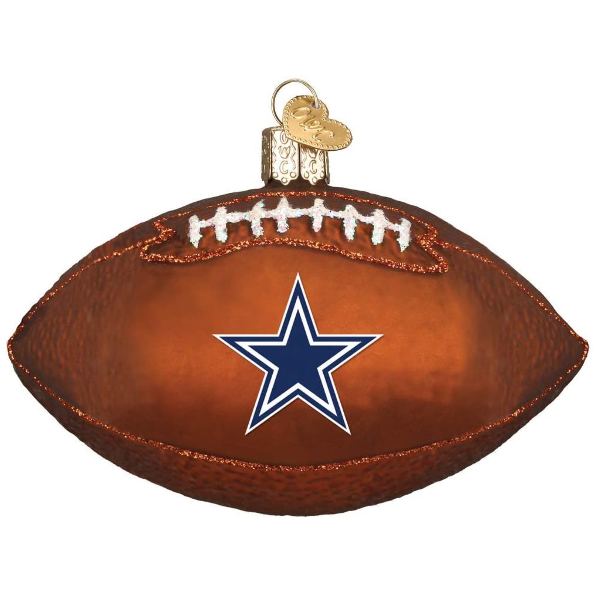 Old World Christmas Blown Glass Ornament for Christmas Tree, Dallas Cowboys Football