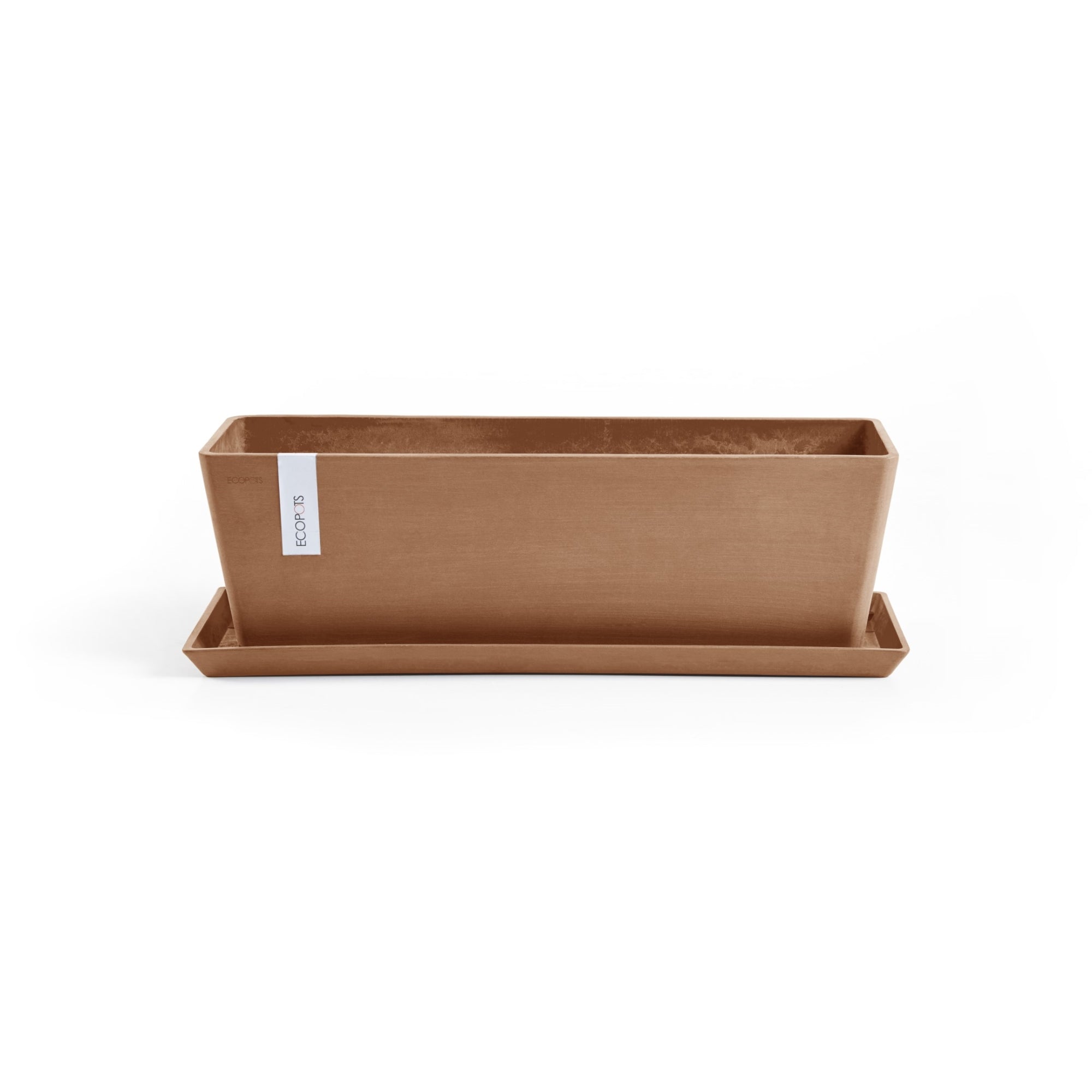 Ecopots Bruges Durable Modern Rectangular Indoor/Outdoor Recycled-Based Composite Flower Pot Planter