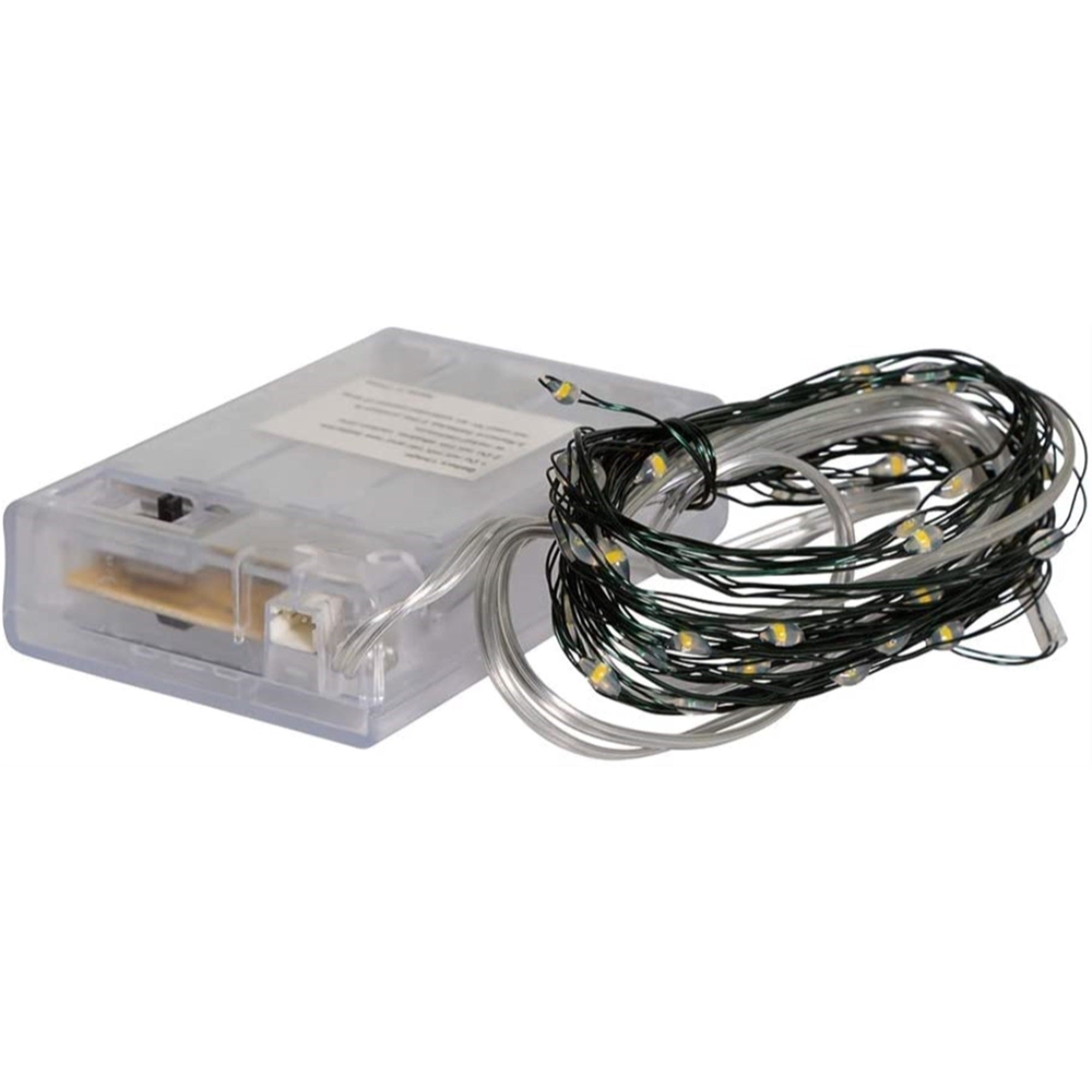 Kurt Adler Indoor Battery Operated 50 LED Warm White Fairy Light Set with Timer, 19'