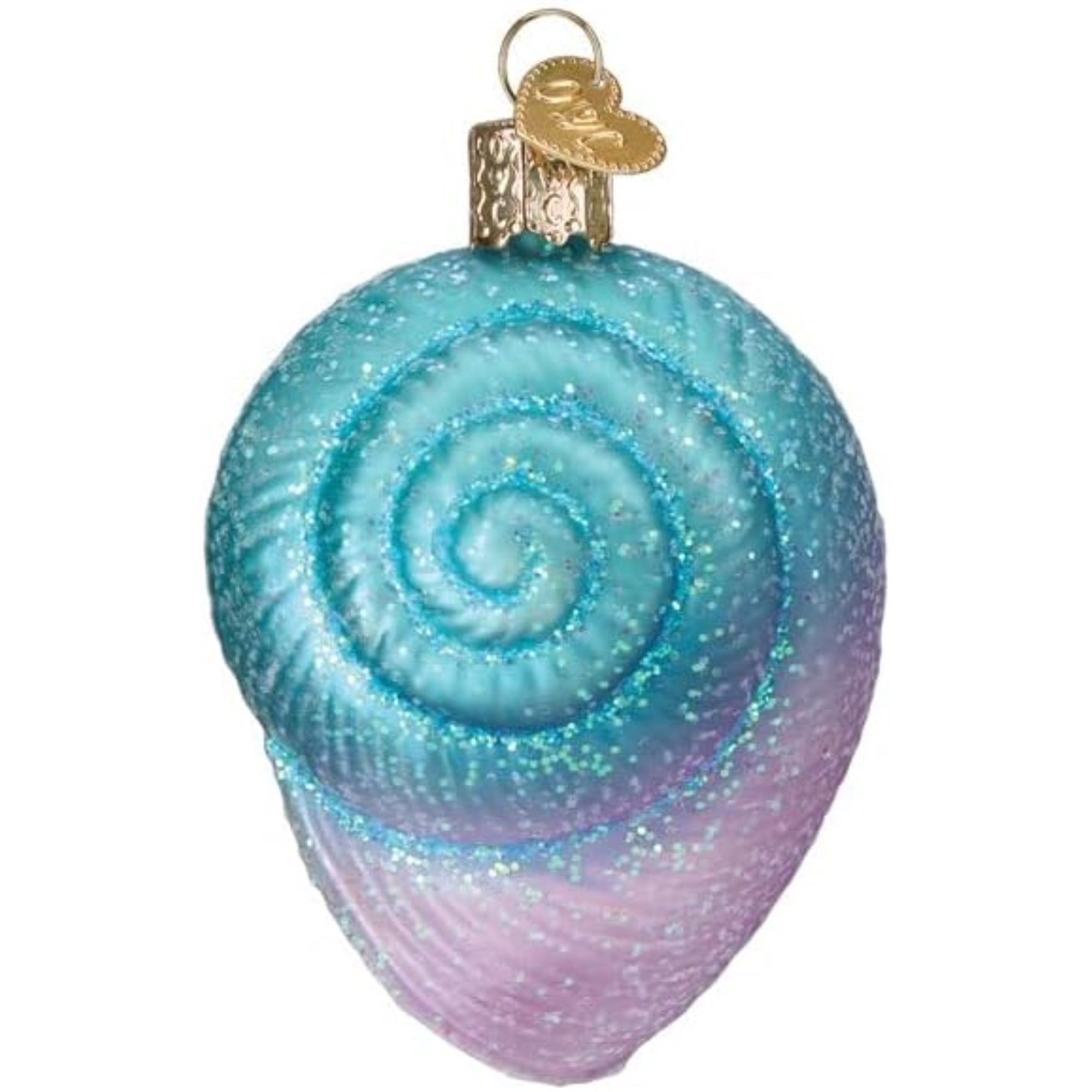 Old World Christmas Blown Glass Ornament for Christmas Tree, Fanciful Spiral Shell (with OWC Gift Box)