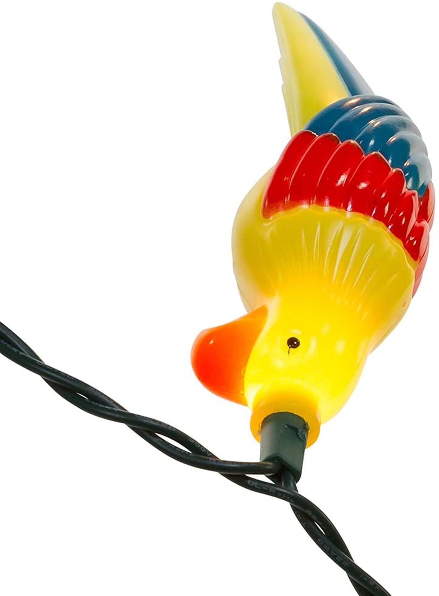 Kurt Adler Indoor/Outdoor Novelty Light Set, 10 UL Listed Incandescent Lights, Parrot, Lighted Length 11.5ft