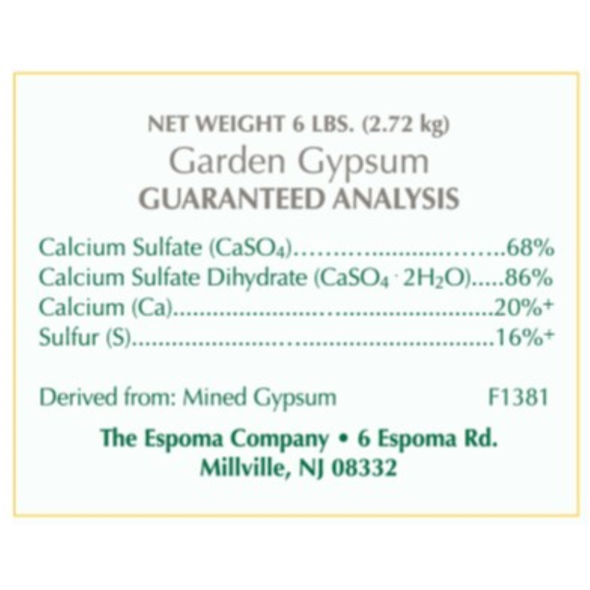 Espoma Organic Garden Gypsum Soil Conditioner for Organic Gardening, Loosens Clay Soils, Pelletized