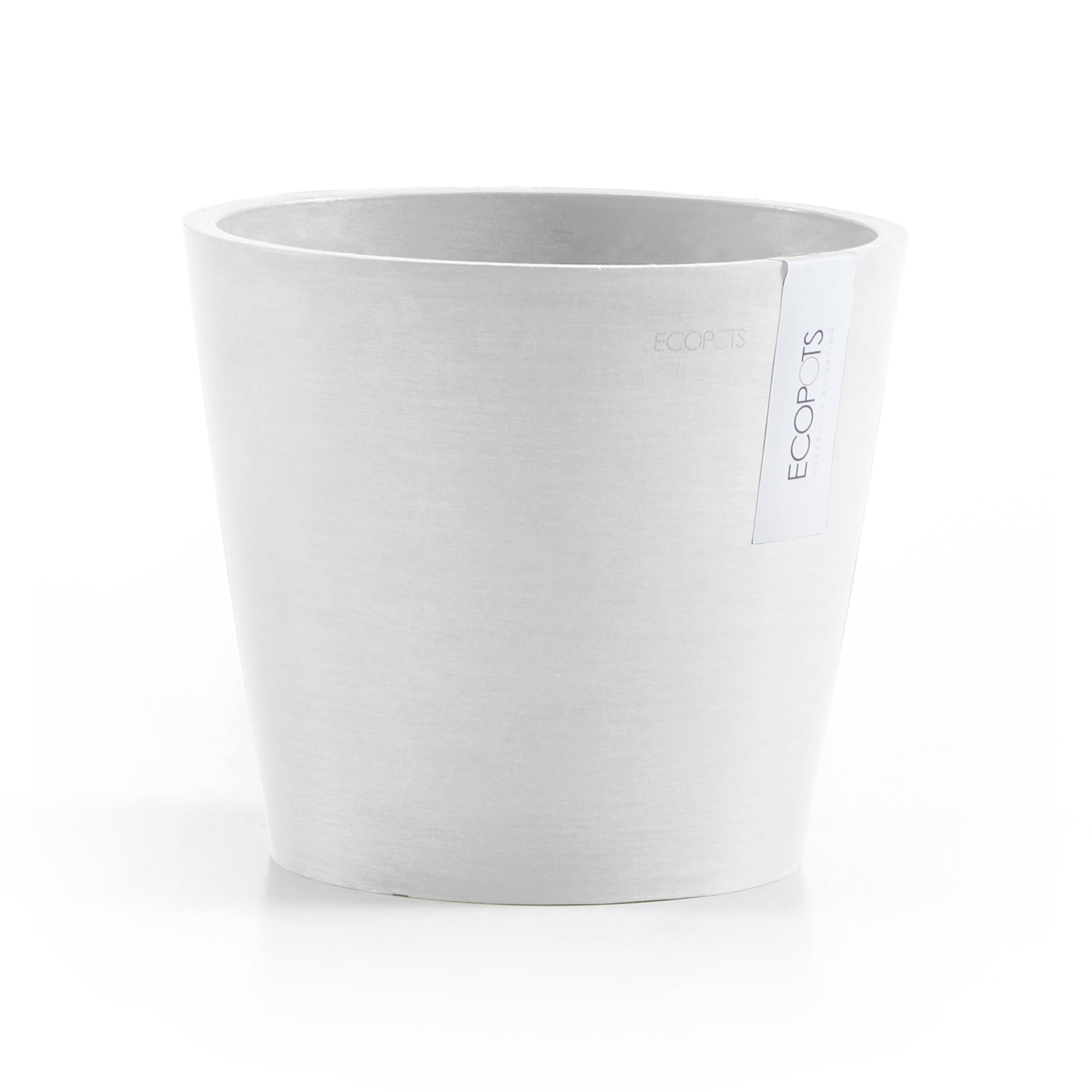 Ecopots Amsterdam Durable Modern Round In/Outdoor Recycled-Based Composite Flower Pot Planter