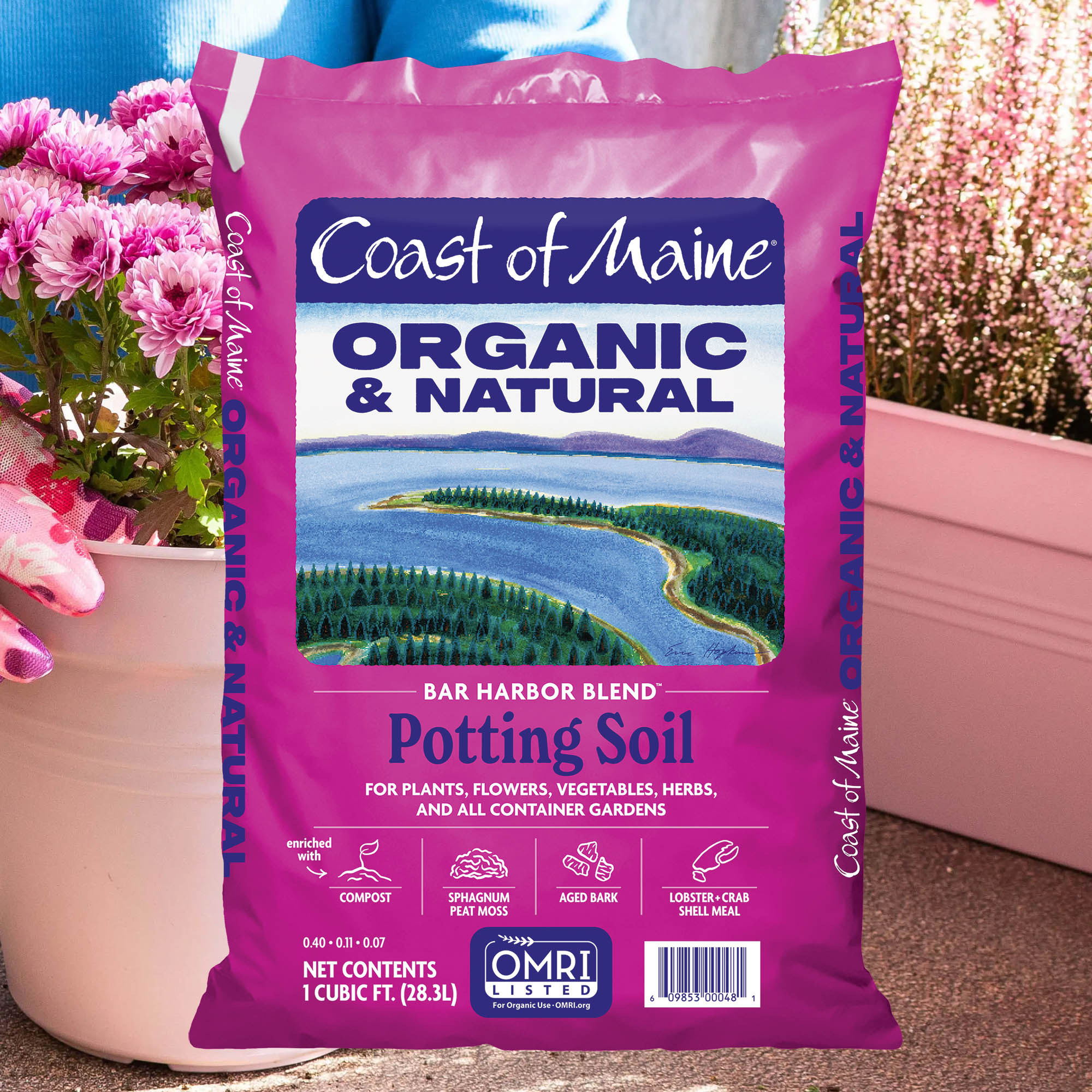 Coast of Maine Bar Harbor Blend Organic and Natural Potting Soil for Houseplants, Flowers, Vegetables, Herbs and Container Gardens