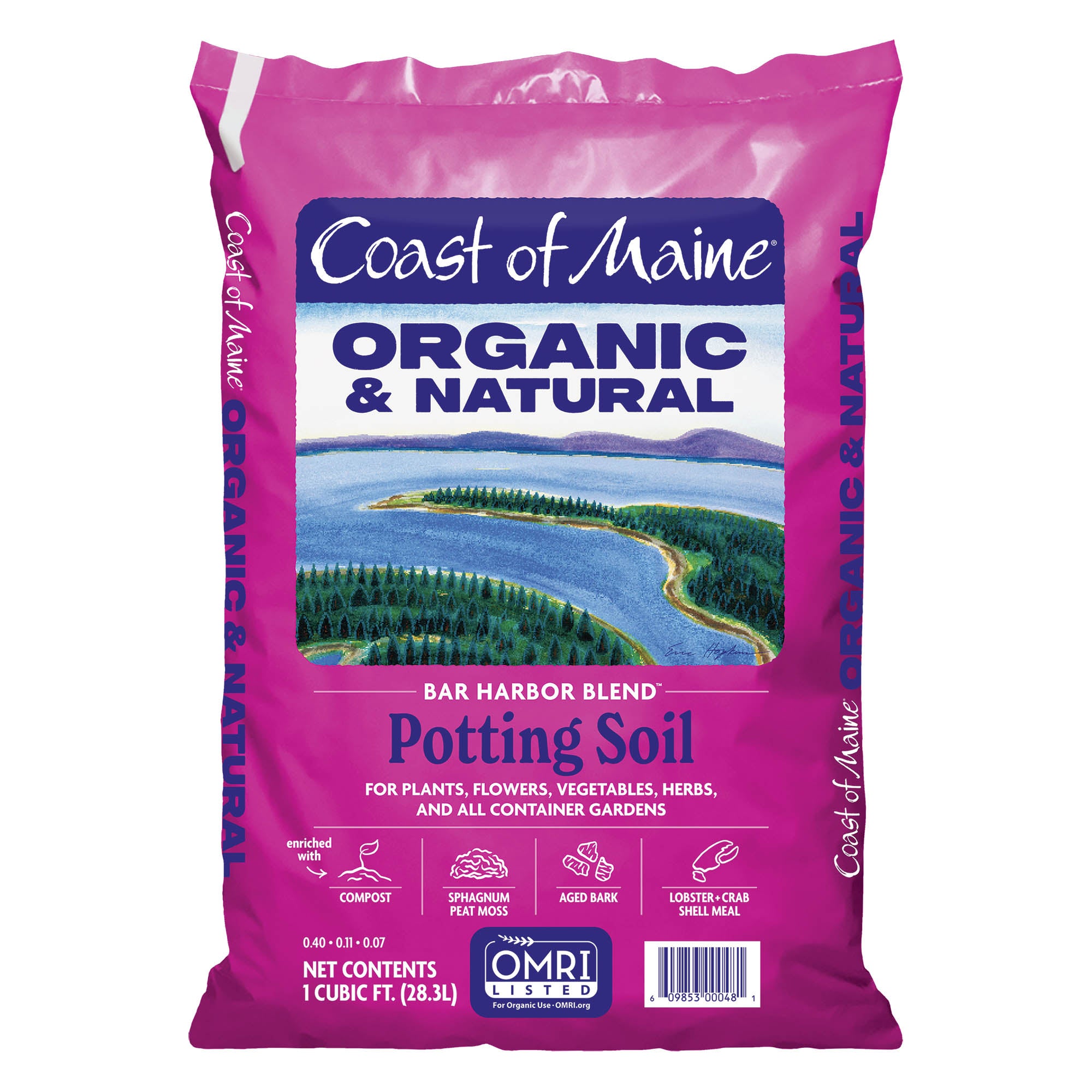 Coast of Maine Bar Harbor Blend Organic and Natural Potting Soil for Houseplants, Flowers, Vegetables, Herbs and Container Gardens