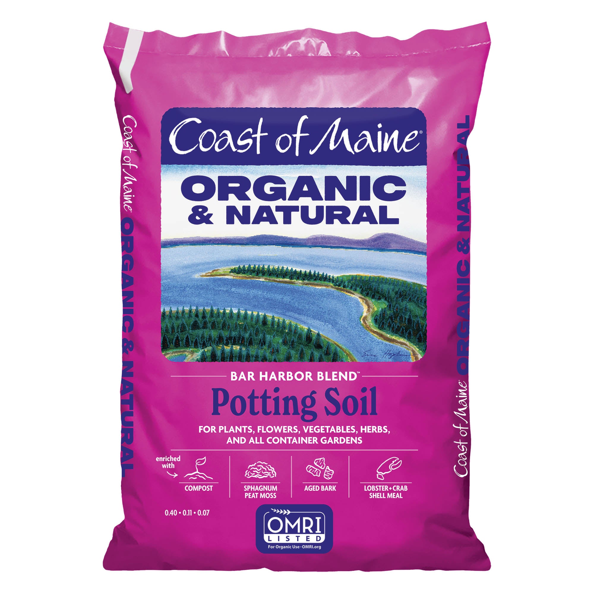 Coast of Maine Bar Harbor Blend Organic and Natural Potting Soil for Houseplants, Flowers, Vegetables, Herbs and Container Gardens
