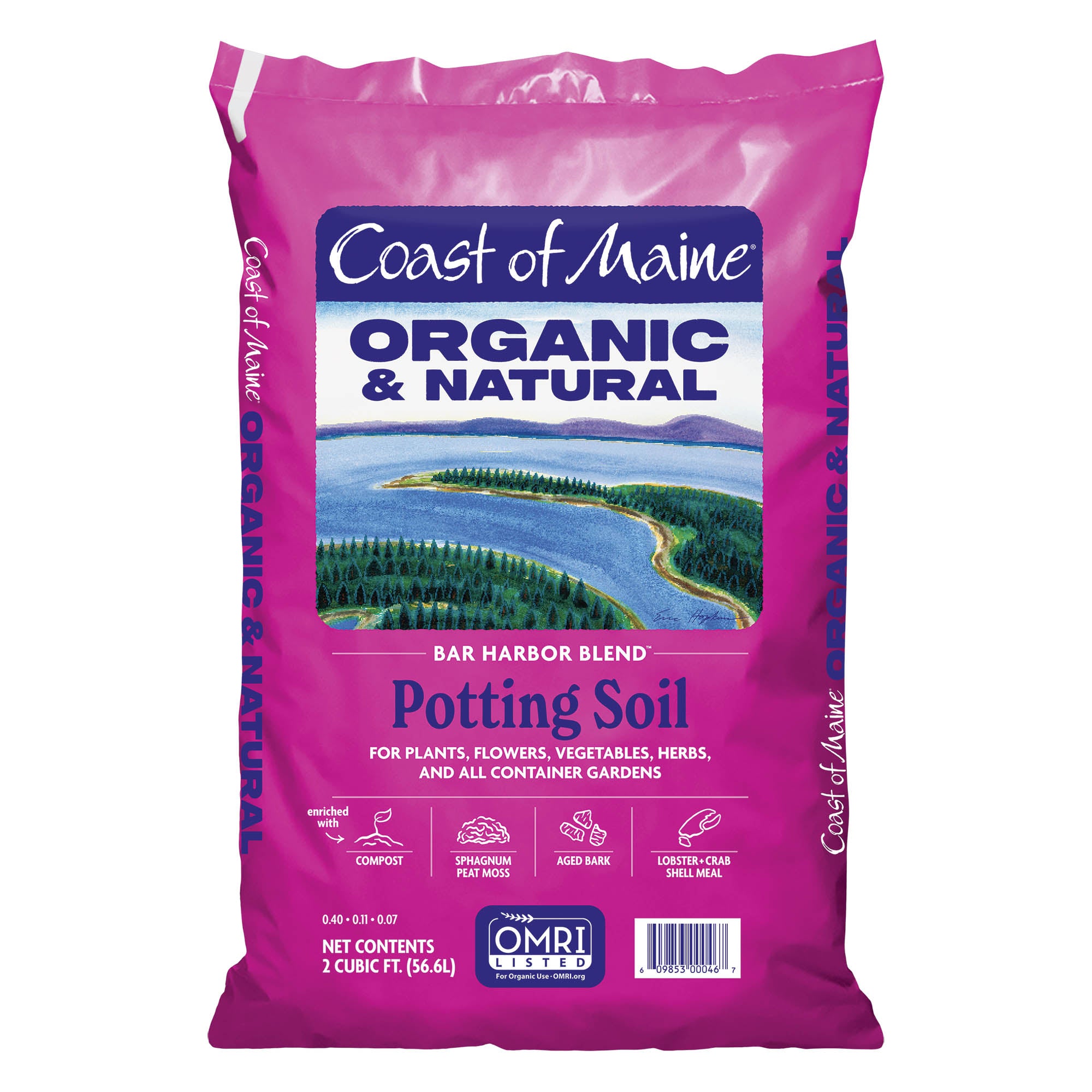 Coast of Maine Bar Harbor Blend Organic and Natural Potting Soil for Houseplants, Flowers, Vegetables, Herbs and Container Gardens