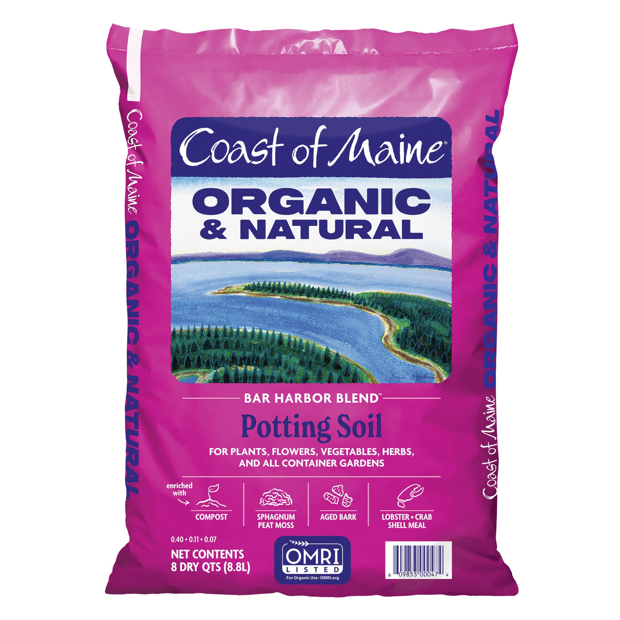 Coast of Maine Bar Harbor Blend Organic and Natural Potting Soil for Houseplants, Flowers, Vegetables, Herbs and Container Gardens