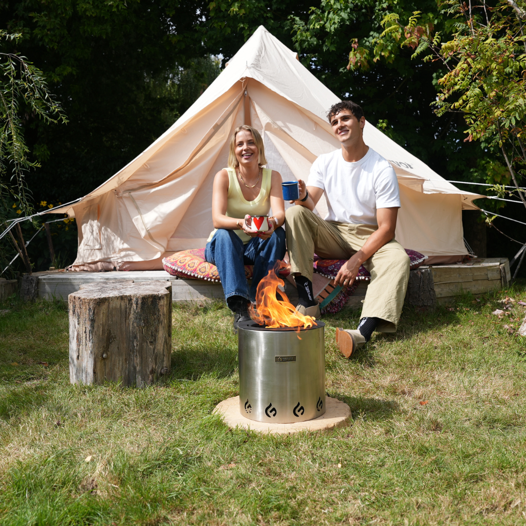 El Campo Portable Wax-Burning Fire Pit – Clean-Burning, No-Wood Fuel with 8-Hour Wax Refill – Compact and Durable for Camping, Travel, and Outdoor Use