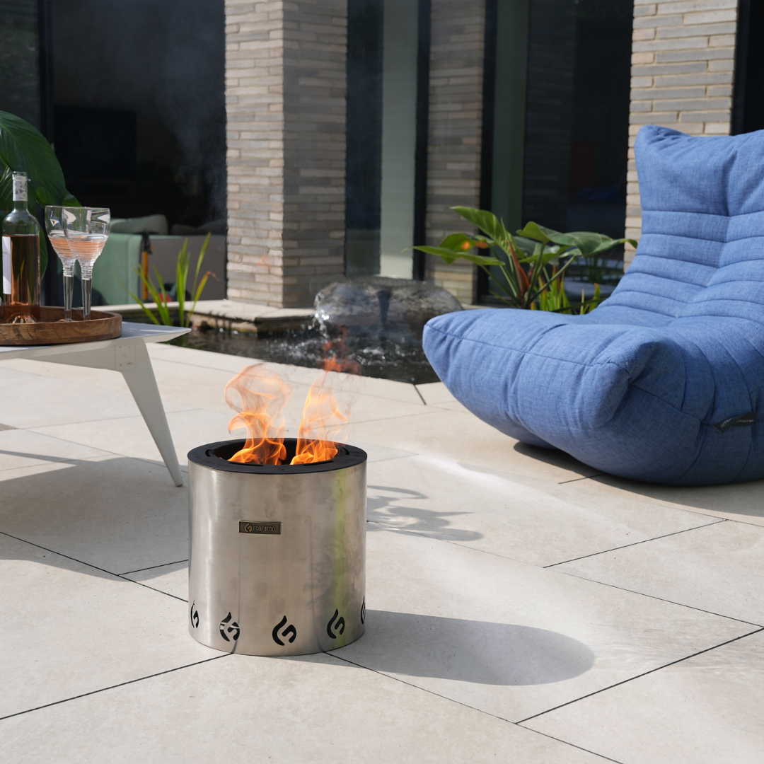 El Campo Portable Wax-Burning Fire Pit – Clean-Burning, No-Wood Fuel with 8-Hour Wax Refill – Compact and Durable for Camping, Travel, and Outdoor Use