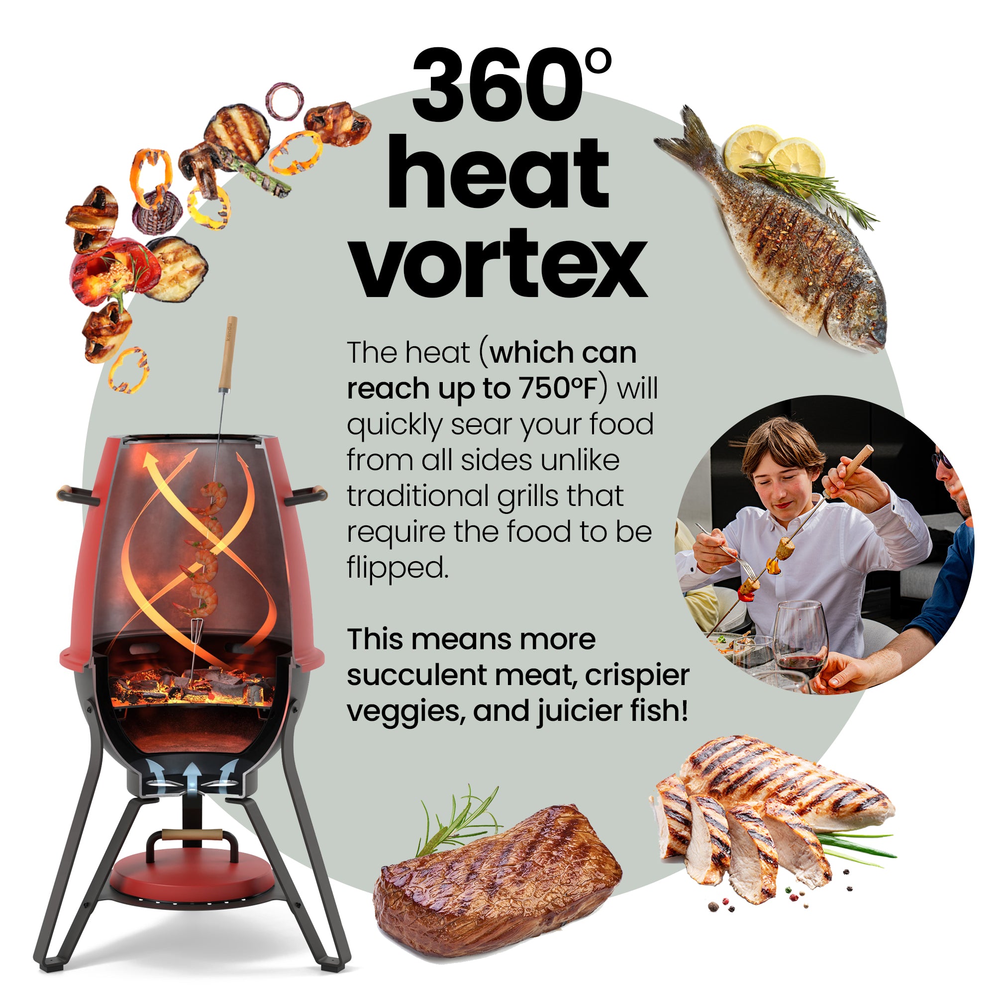 Kandu Outdoor Vertical Cooking Charcoal Oven Grill