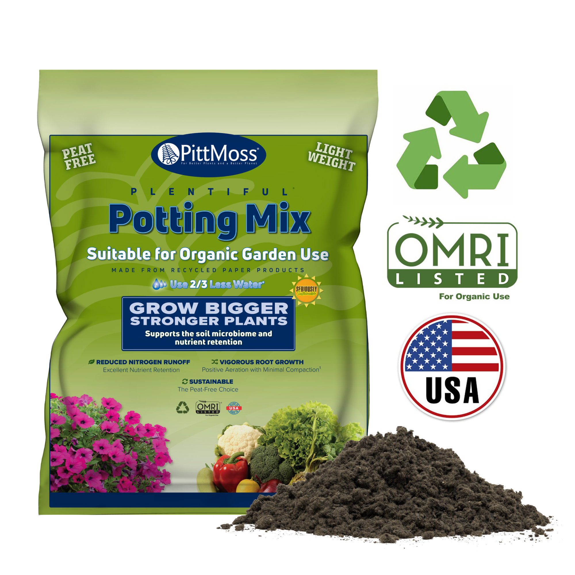 PittMoss Plentiful Organic Peat-Free Potting Mix