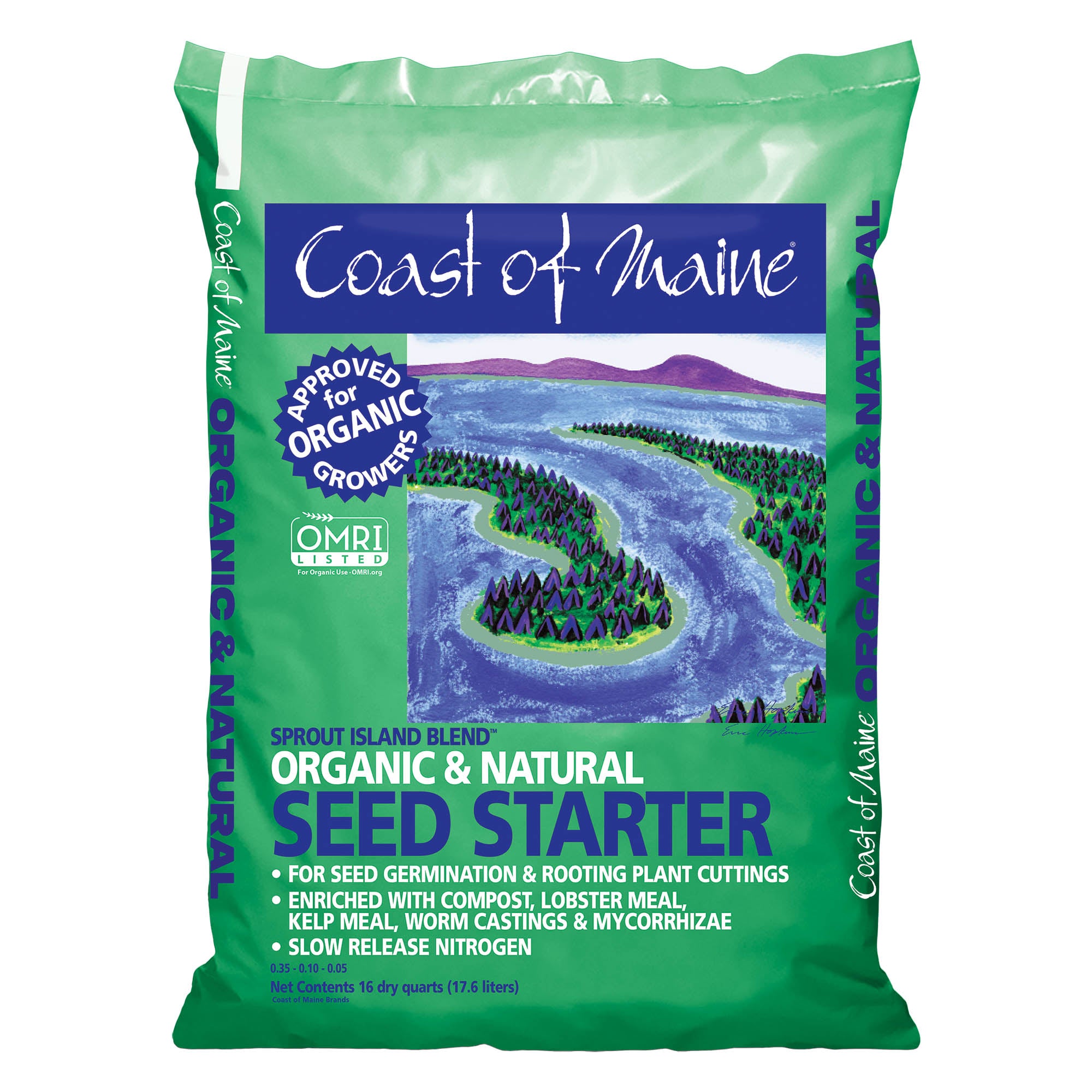 Coast of Maine Sprout Island Blend, Organic & Natural Seed Starter for Seed Germination and Rooting Plant Cuttings