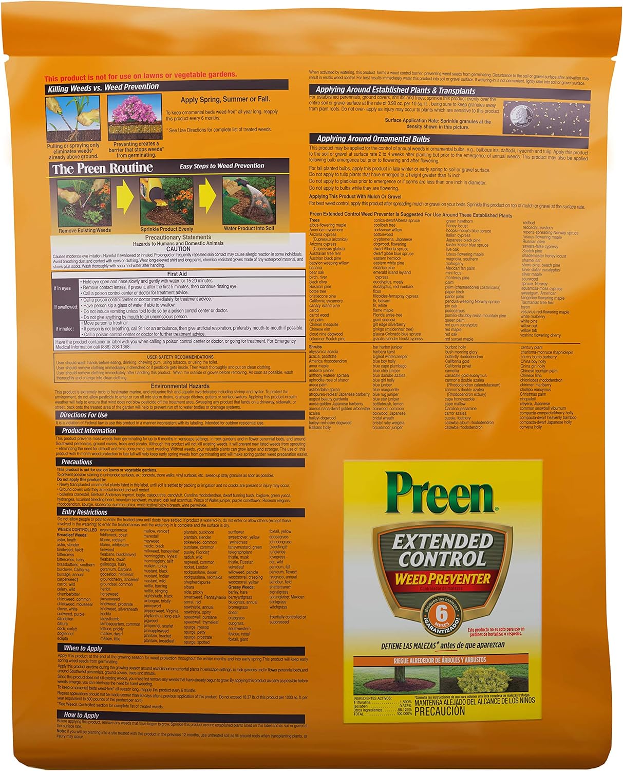 Preen Extended Control Weed Preventer, Covers 1,630 sq. ft, 10 lb