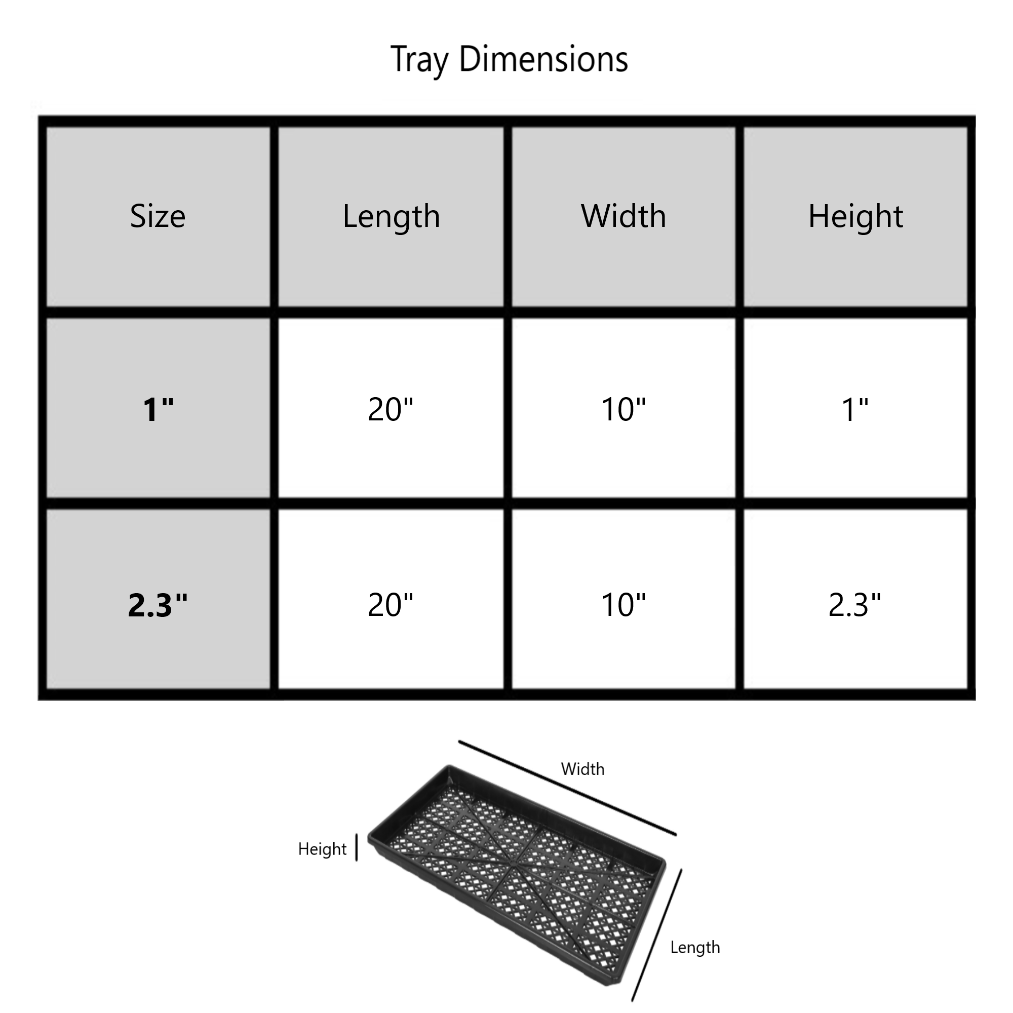 SUNPACK 10” x 20” Indoor Gardening Mesh Plastic Seeding Tray for Greenhouses