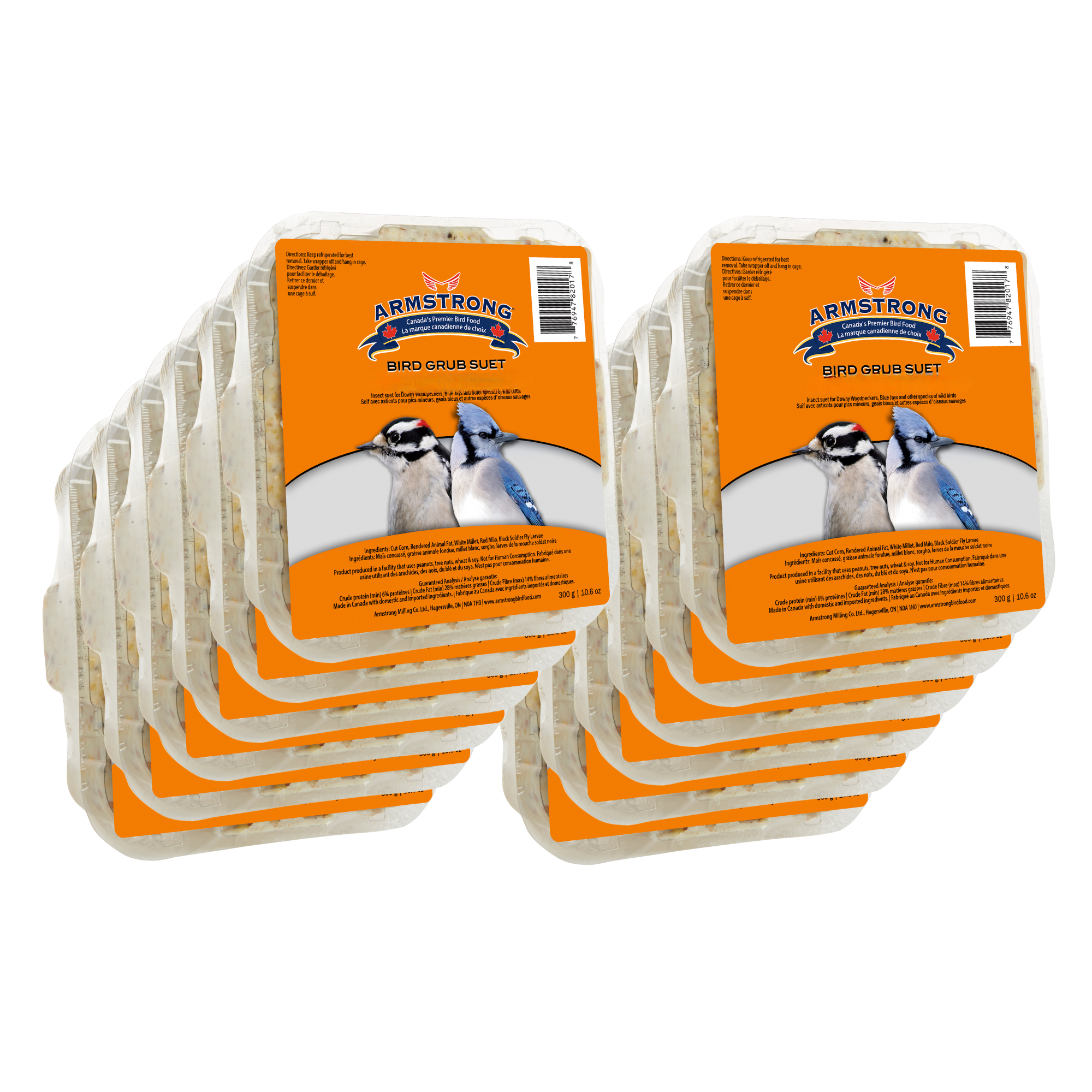 Armstrong Wild Bird Food Bird Grub Suet Cake, 10.6oz (Pack of 12)