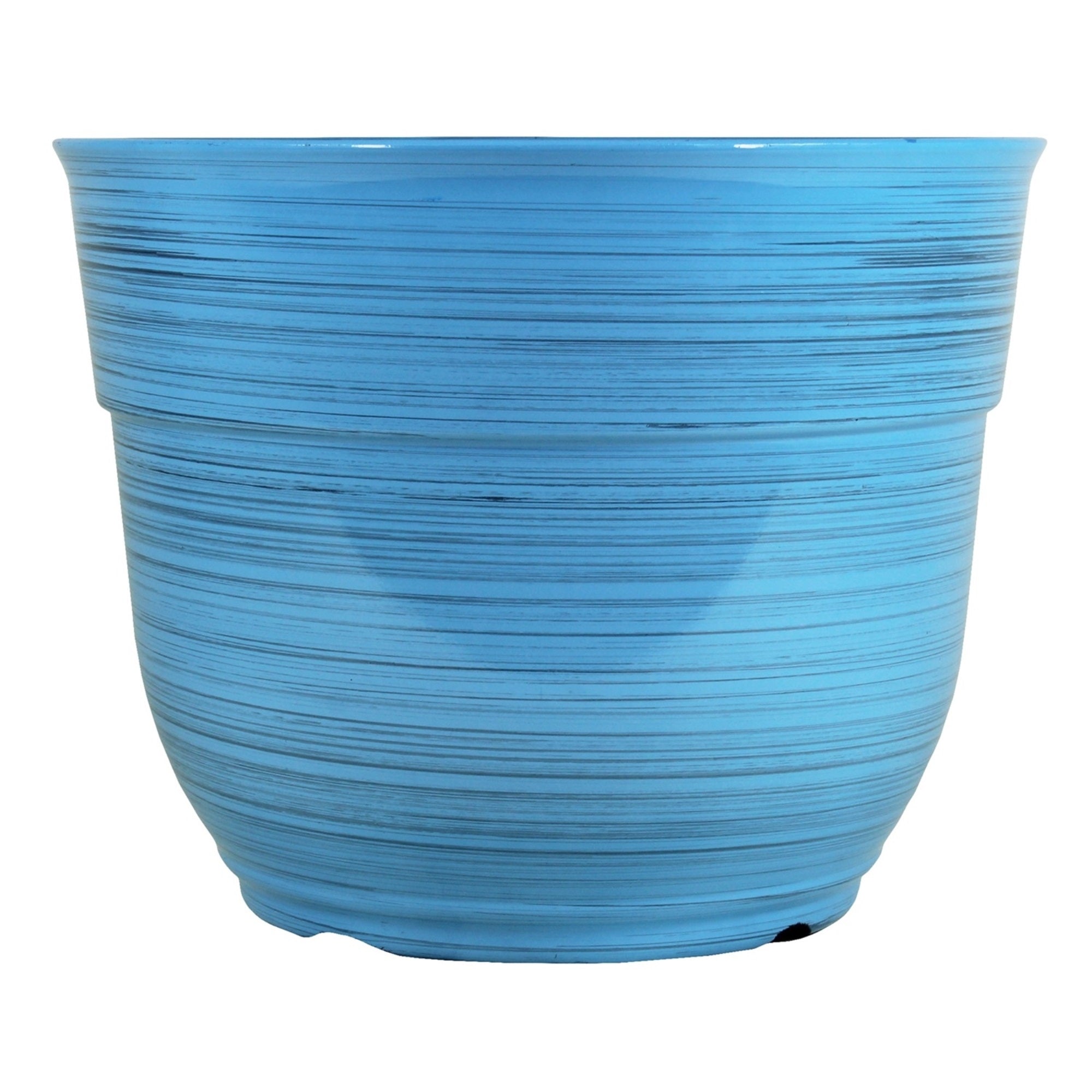 Garden Elements Large Glazed Brushed Plastic Happy Planter, 15"