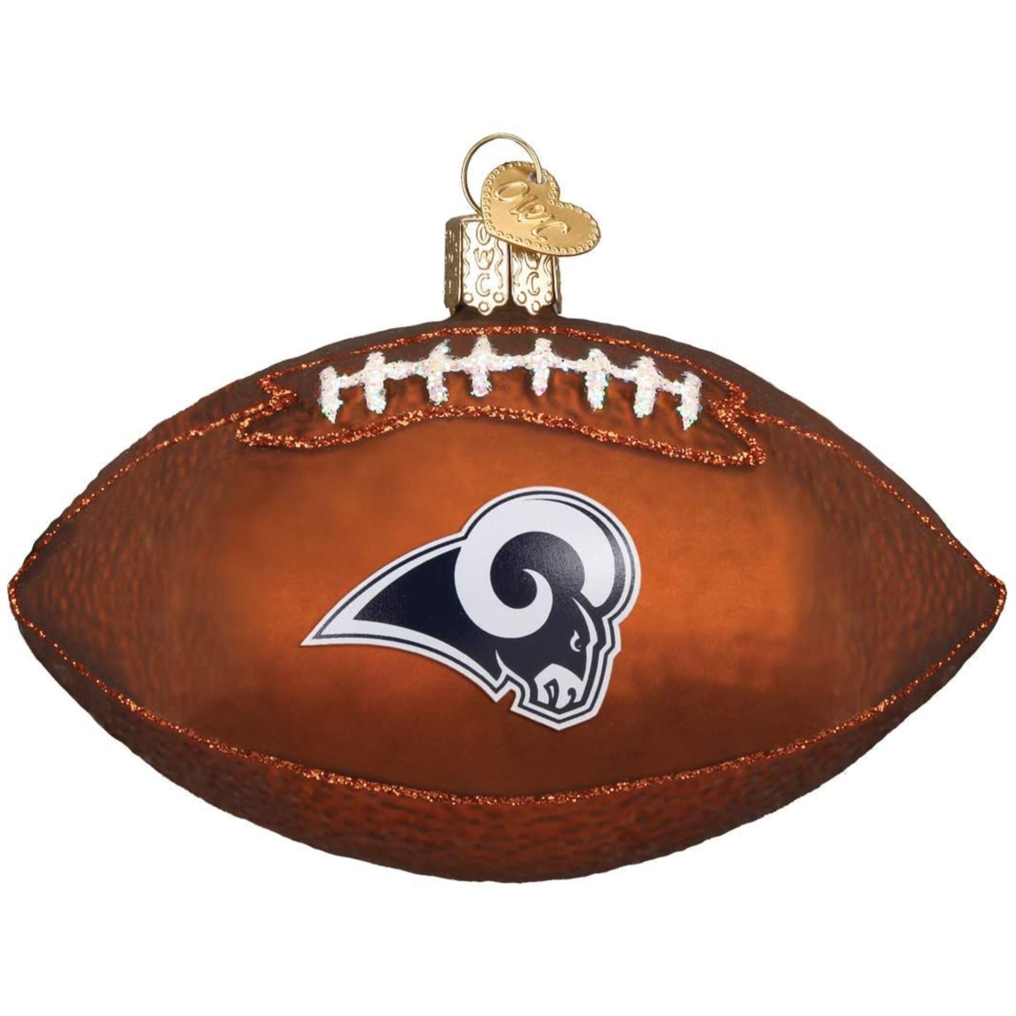 Old World Christmas Blown Glass Ornament for Christmas Tree, Los Angeles Rams Football