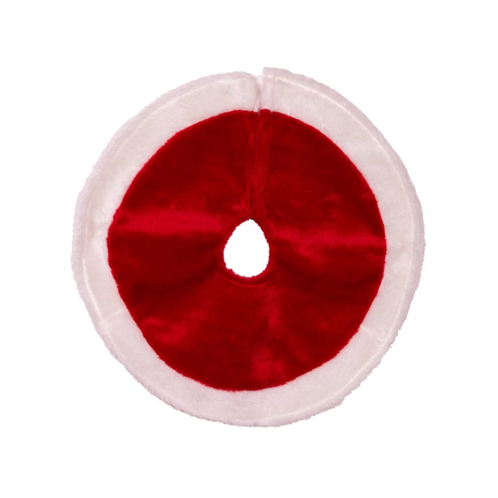 Kurt Adler Miniature Plush Christmas Tree Skirt, Red and White, 15"