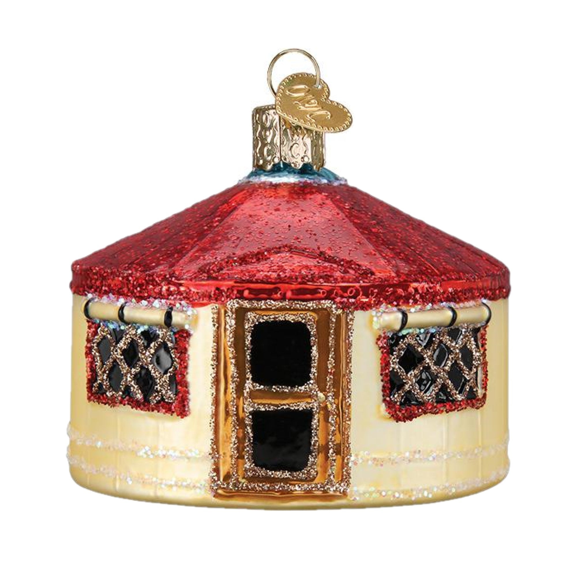 Old World Christmas Blown Glass Ornament for Christmas Tree, Yurt