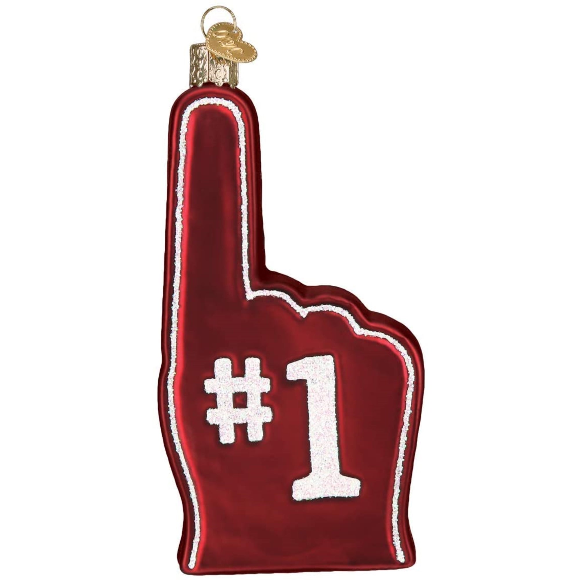 Old World Christmas Blown Glass Ornament for Christmas Tree, Atlanta Falcons Foam Finger
