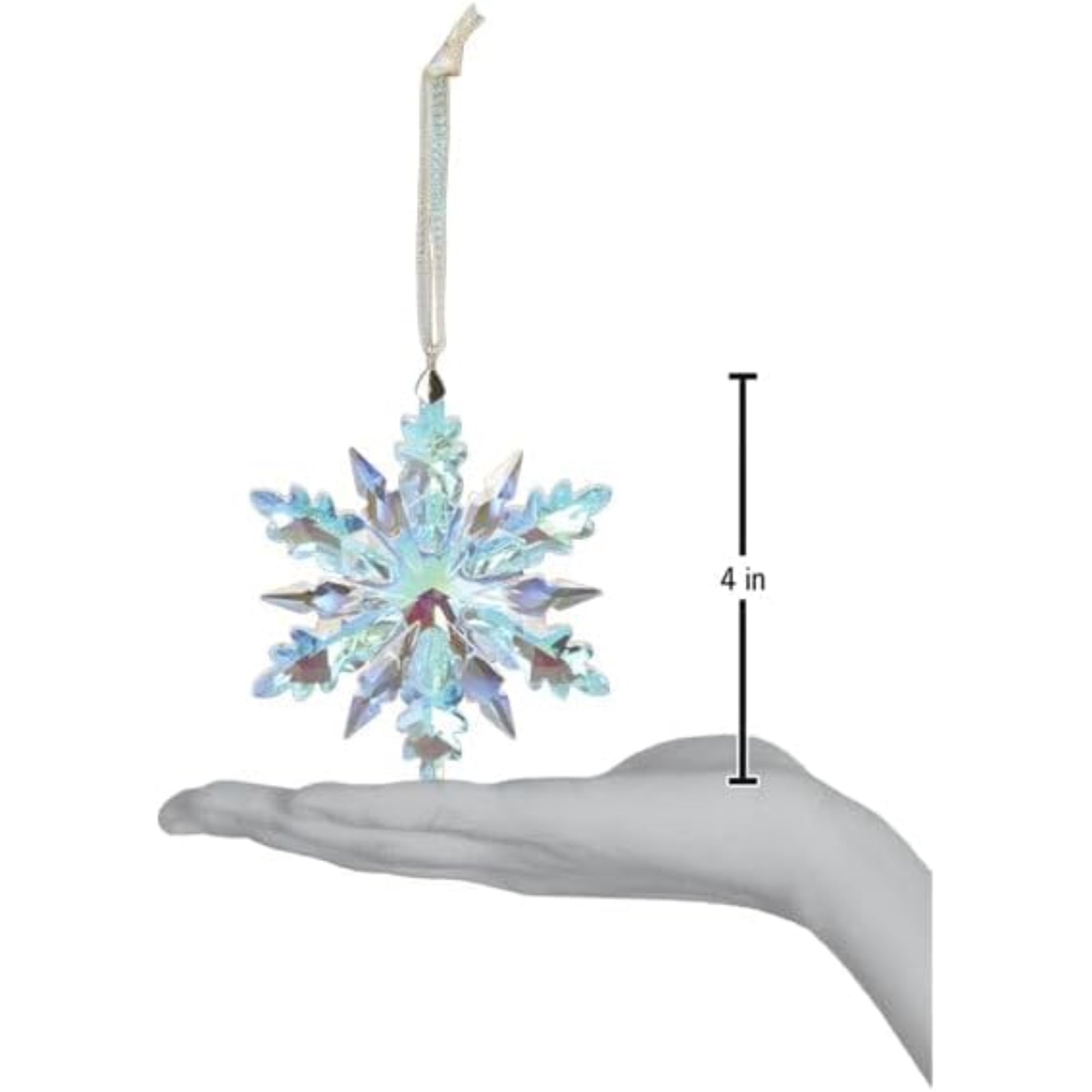 Old World Christmas Blown Glass Ornament for Christmas Tree, Radiant Crystal Snowflake (with OWC Gift Box)