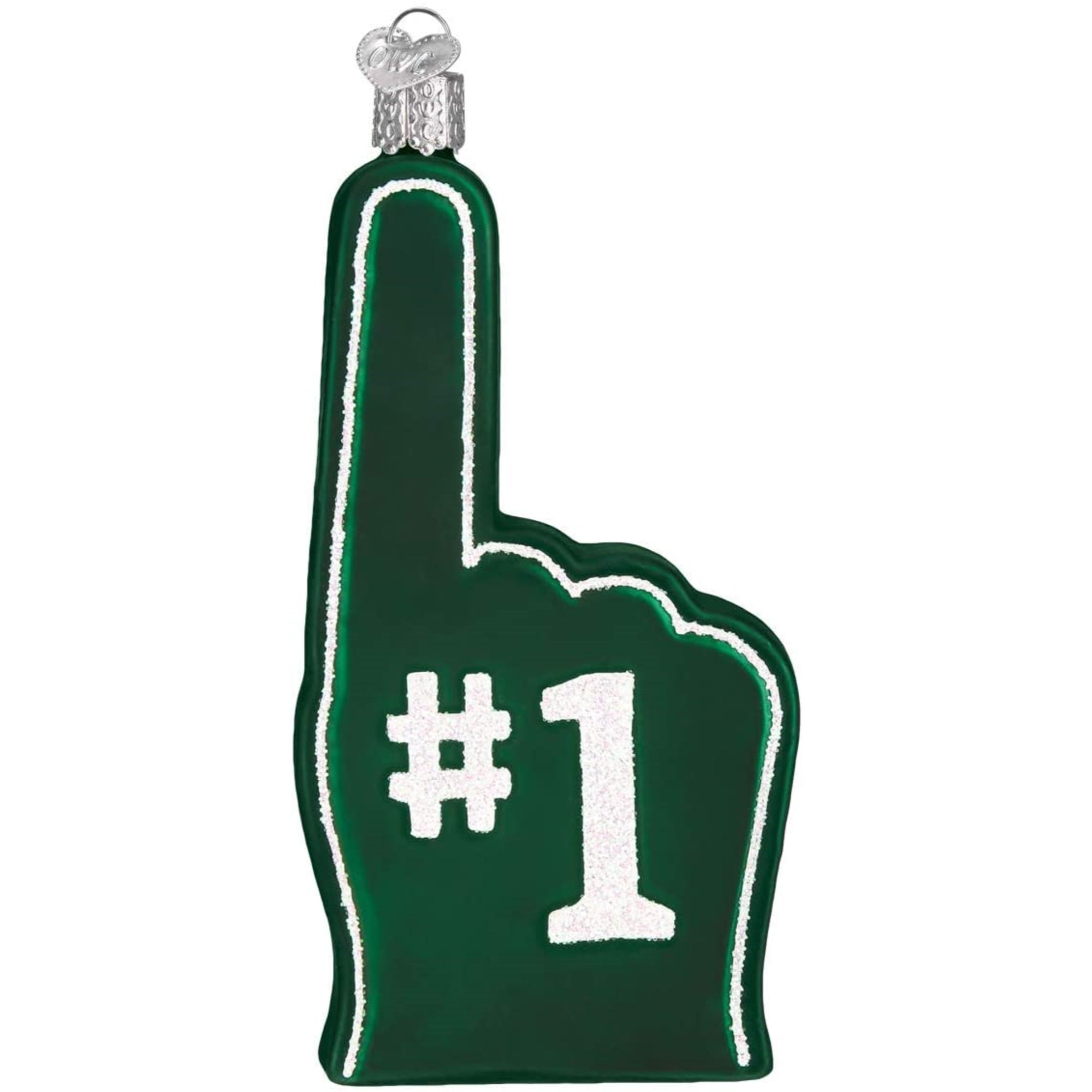 Old World Christmas Blown Glass Ornament for Christmas Tree, New York Jets Foam Finger