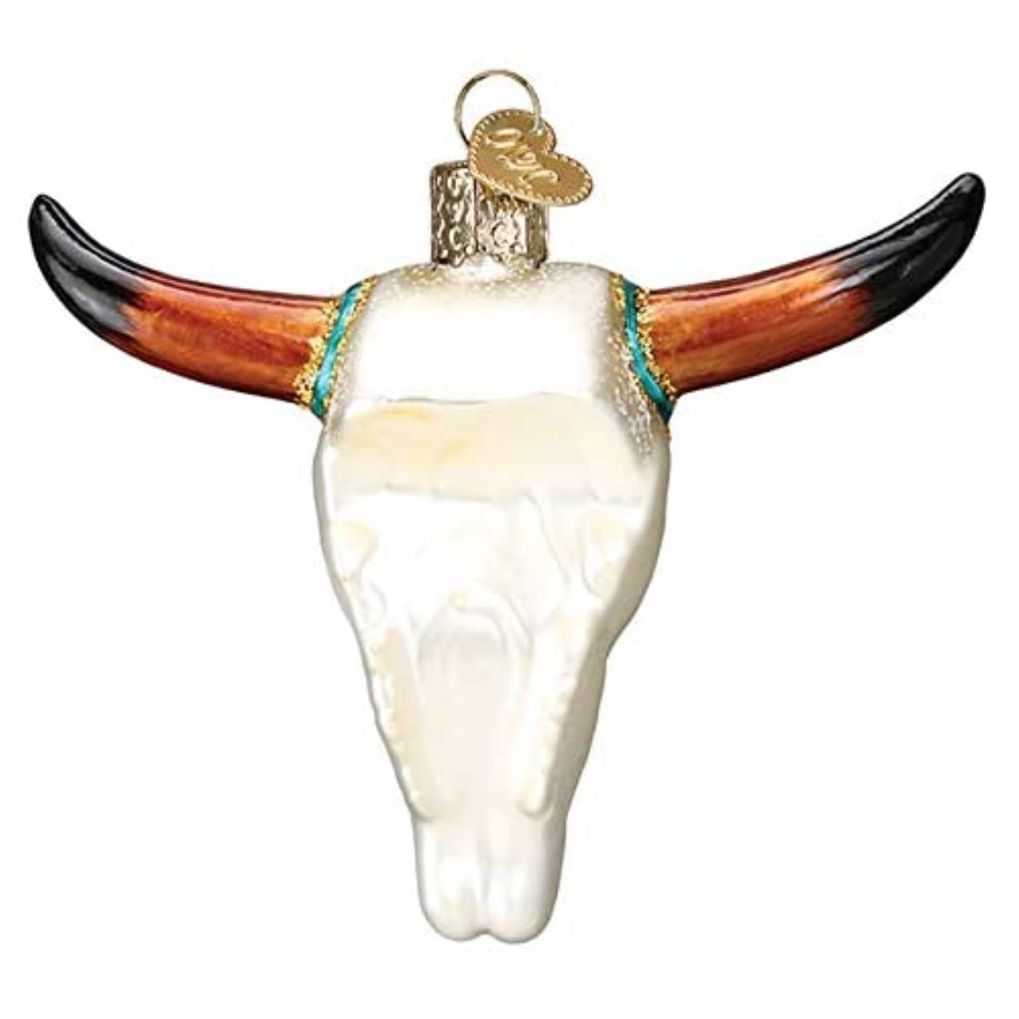 Old World Christmas Blown Glass Ornament for Christmas Tree, Southwestern Steer Skull