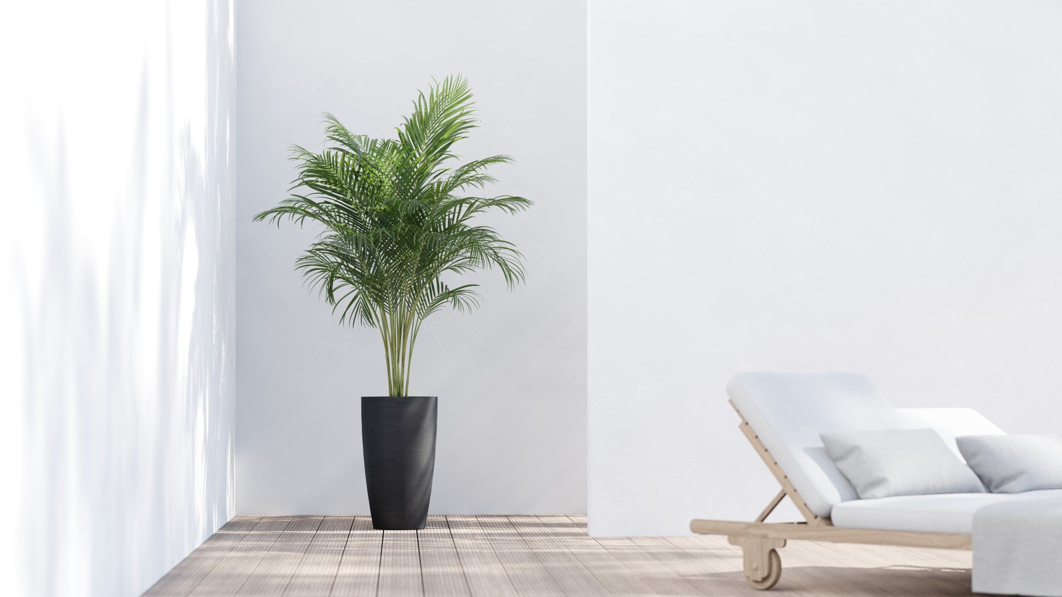 Ecopots Stockholm High Durable Modern Round Indoor/Outdoor Recycled-Based Composite Flower Pot Planter, 23.5"