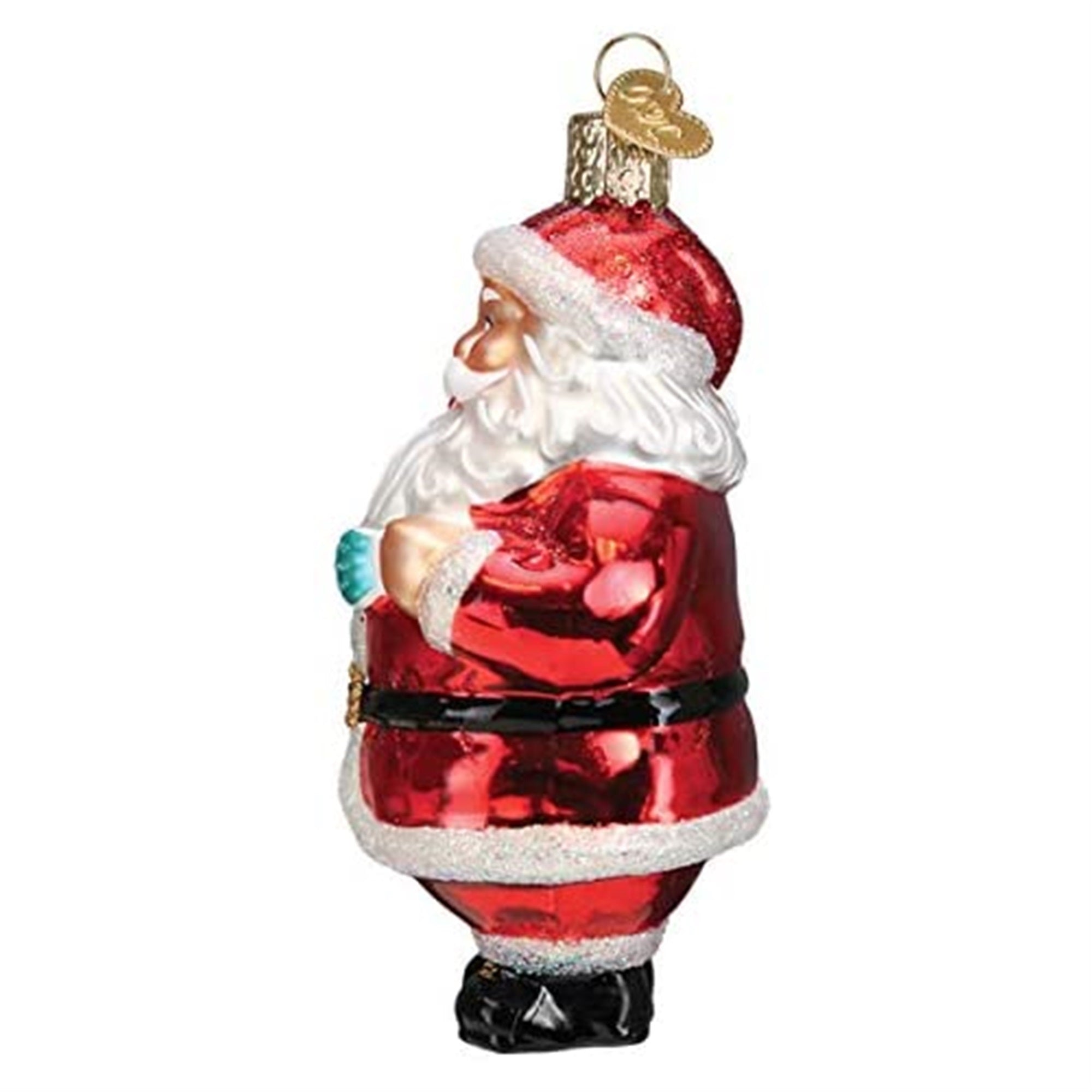 Old World Christmas Blown Glass Ornament for Christmas Tree, Santa Revealed