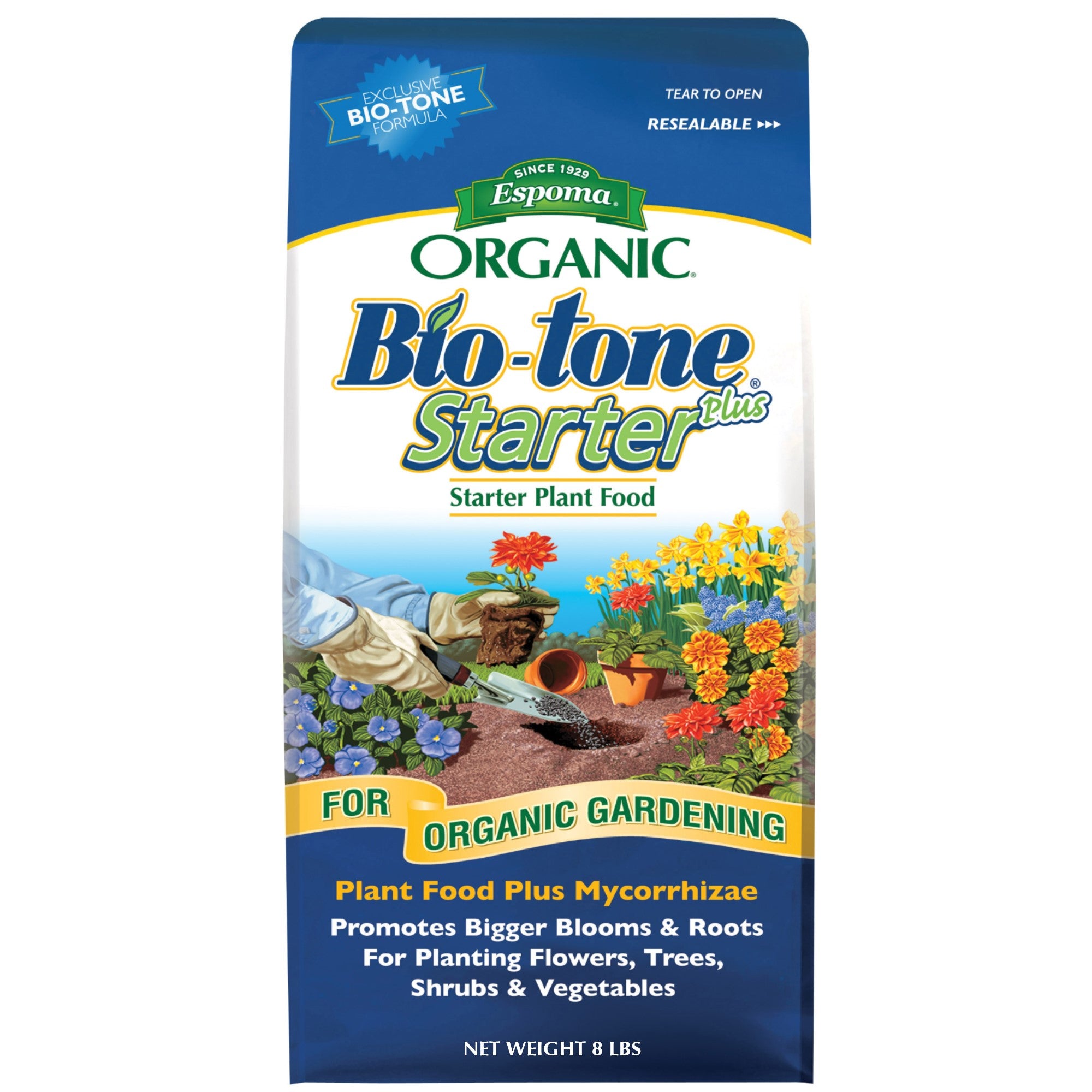 Espoma Organic Bio-tone Starter Plus 4-3-3 Starter Plant Food Plus Mycorrhizae, for Organic Gardening