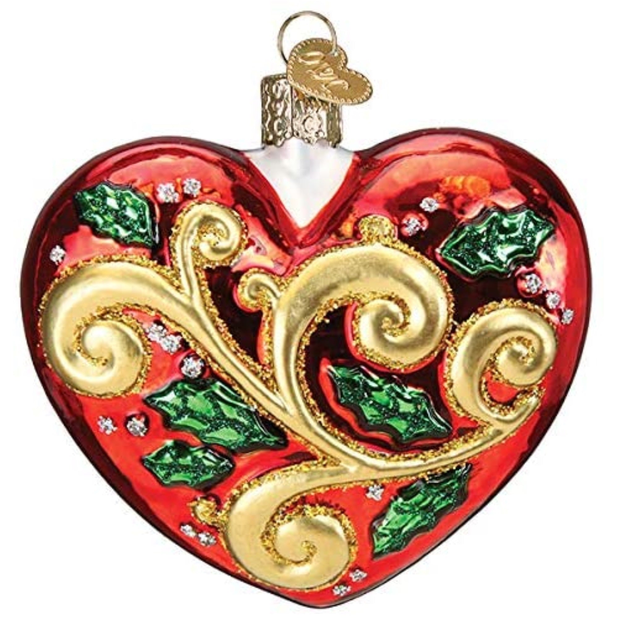 Old World Christmas Blown Glass Ornament for Christmas Tree, First Christmas 2021 Heart