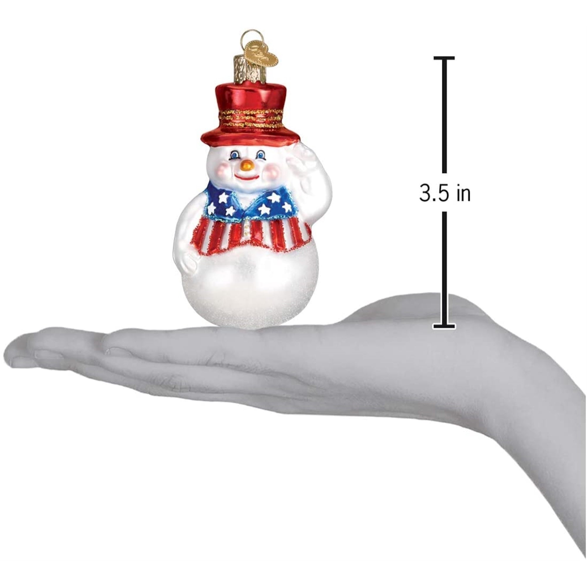 Old World Christmas Blown Glass Ornament for Christmas Tree, Patriotic Snowman