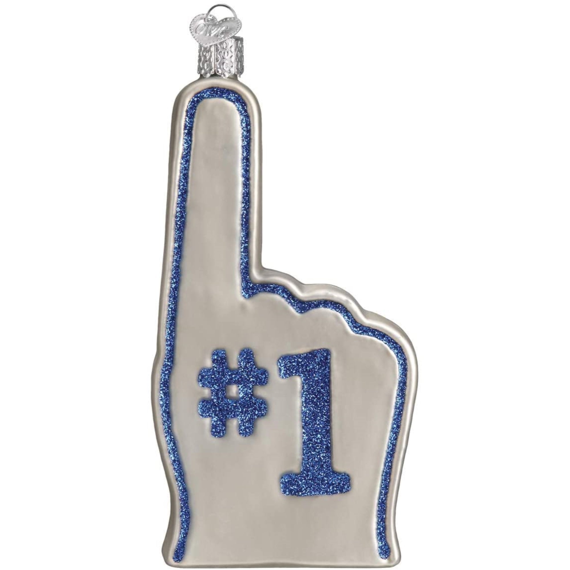 Old World Christmas Blown Glass Ornament for Christmas Tree, Dallas Cowboys Foam Finger