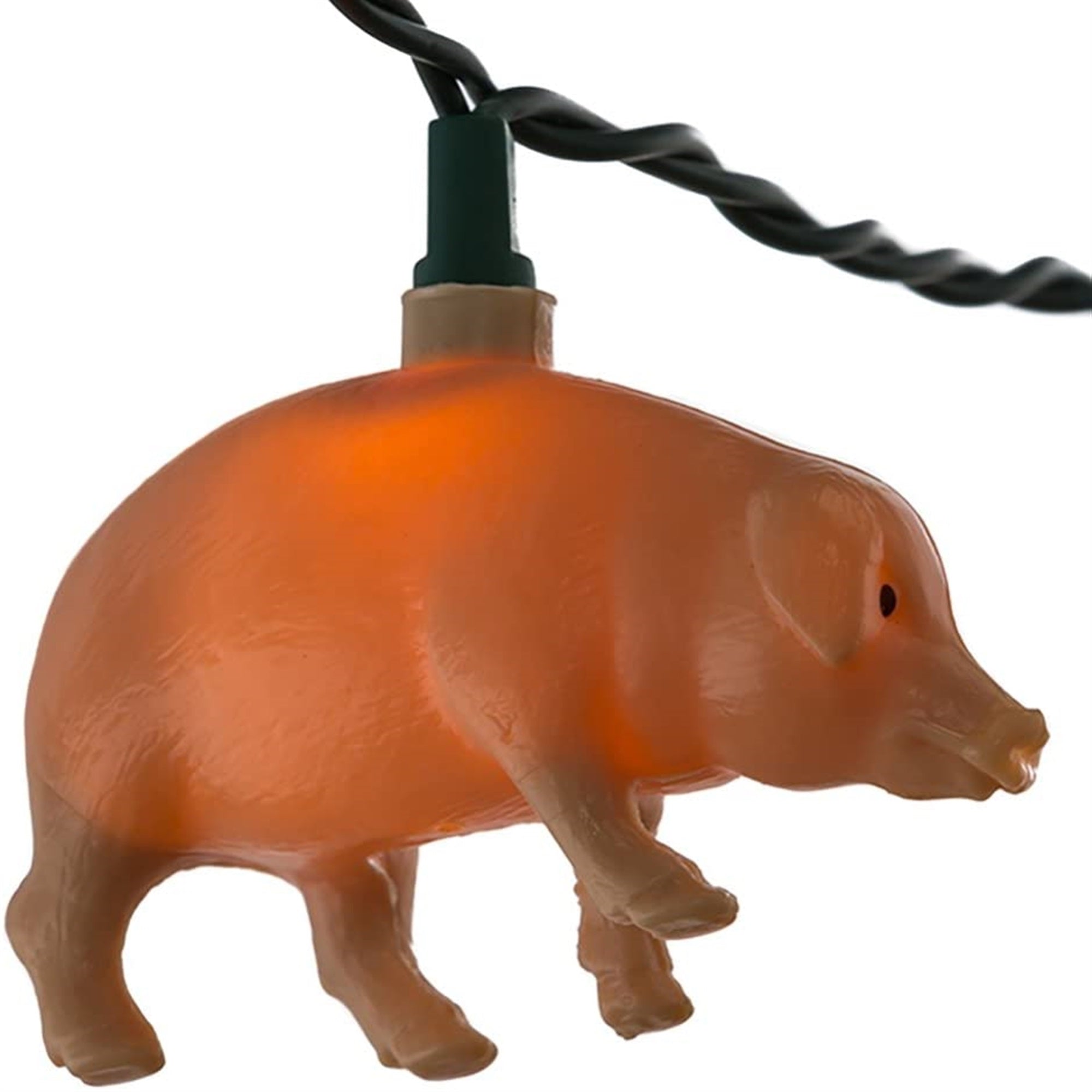 Kurt Adler Indoor/Outdoor Novelty String 10-Light Set, Pink Pigs, 11.5'