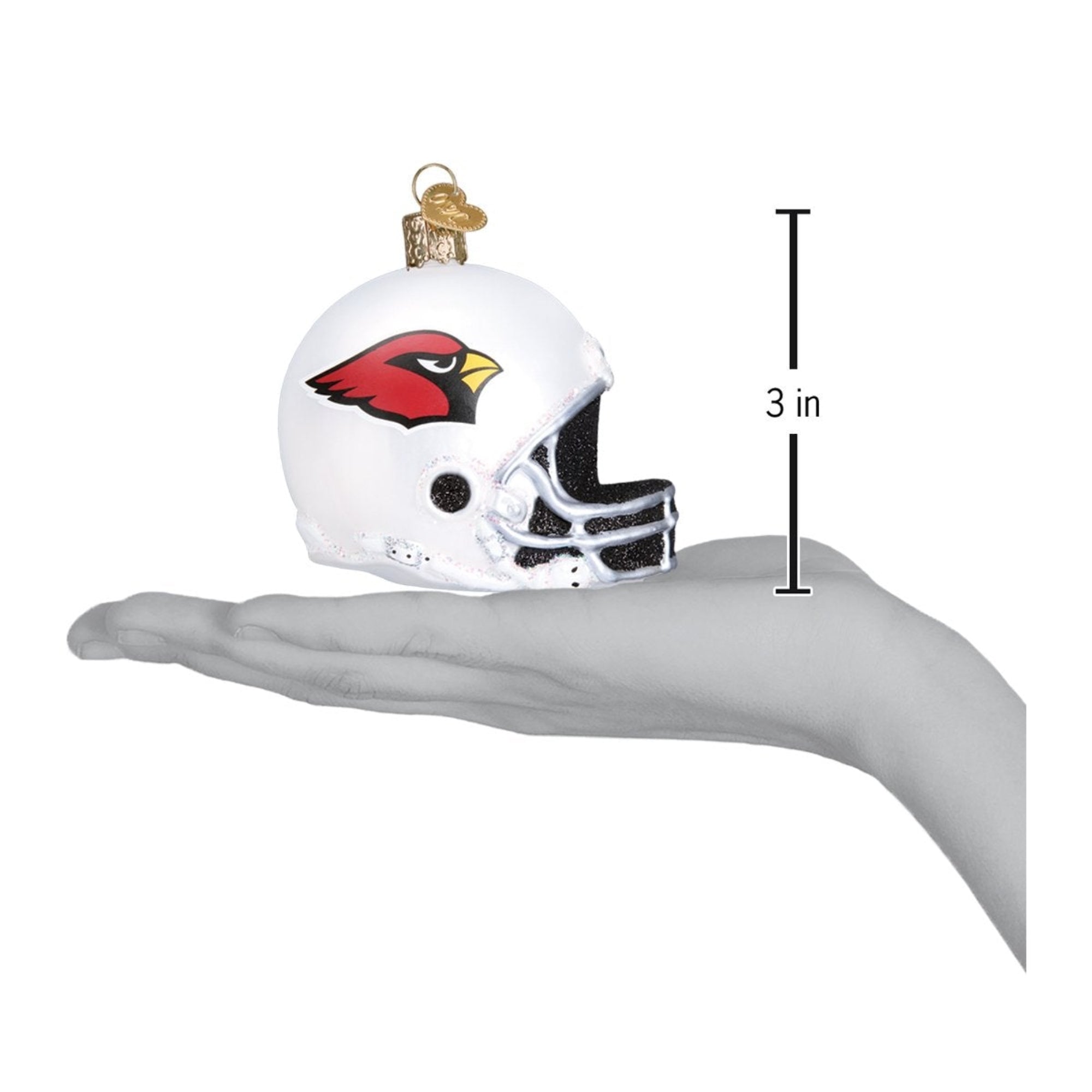 Old World Christmas Blown Glass Ornament for Christmas Tree, Arizona Cardinals Helmet