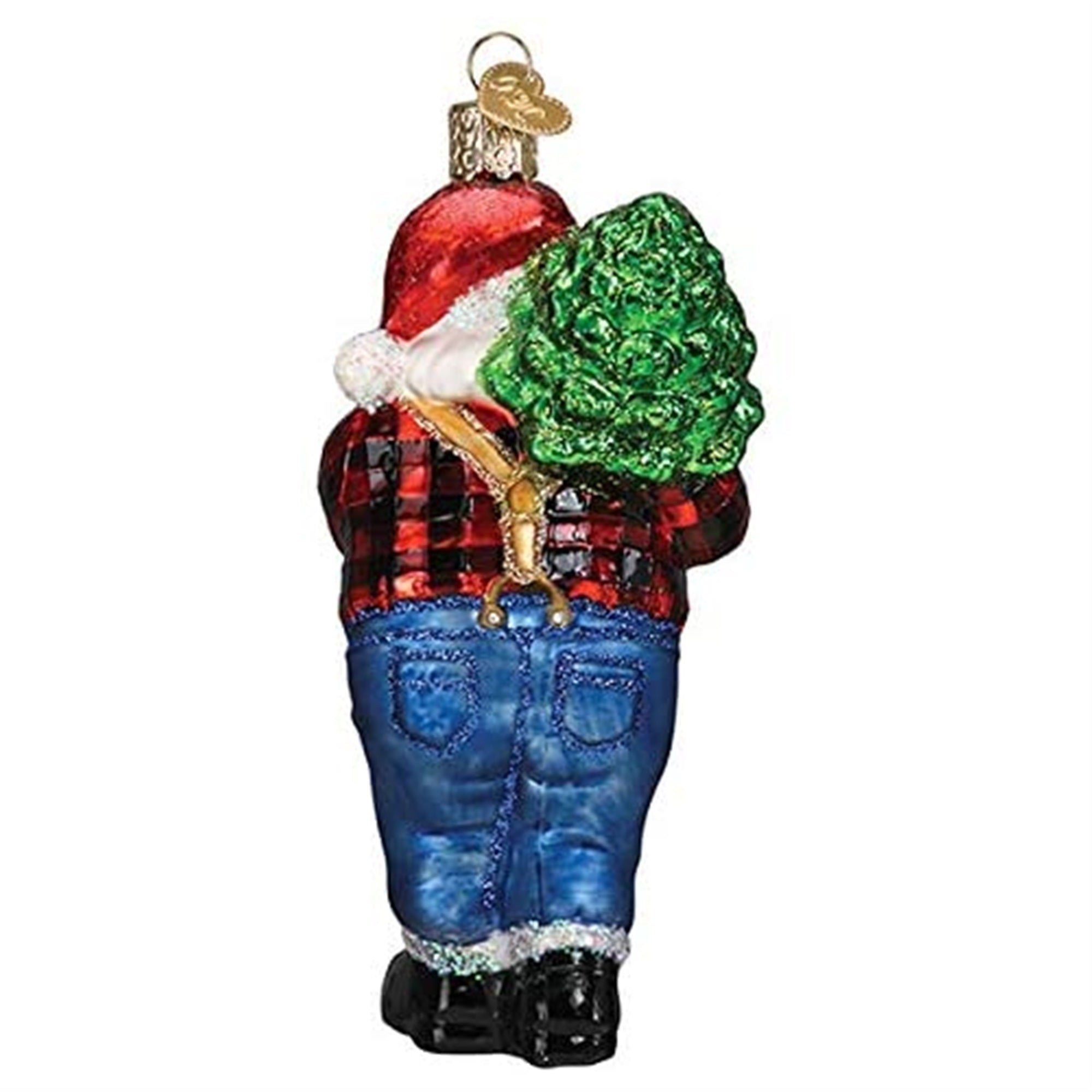 Old World Christmas Blown Glass Ornament for Christmas Tree, Lumberjack Santa
