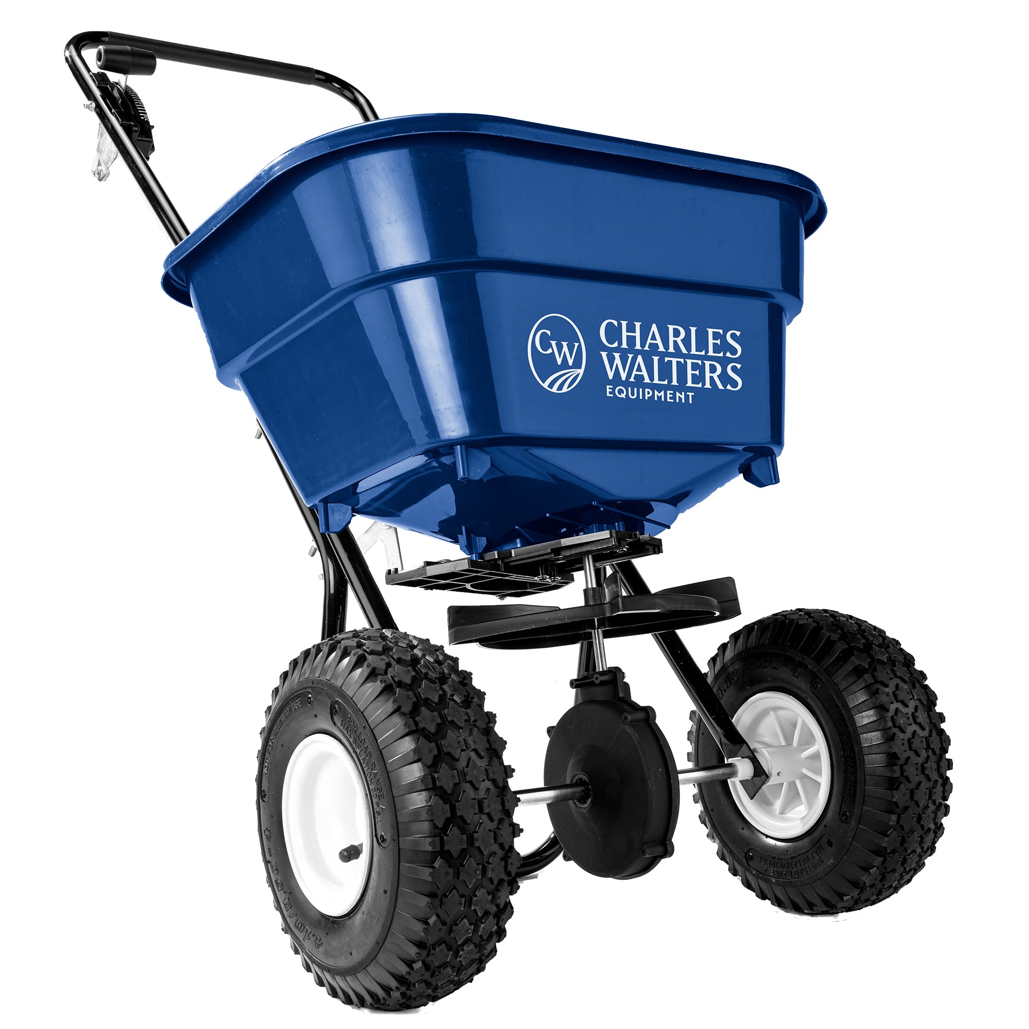 Charles Walters Equipment Estate Style Broadcast Spreaders for Spreading Fertilizer and Ice Melt on Lawns, Sidewalks, and Driveways, 65lb Capacity