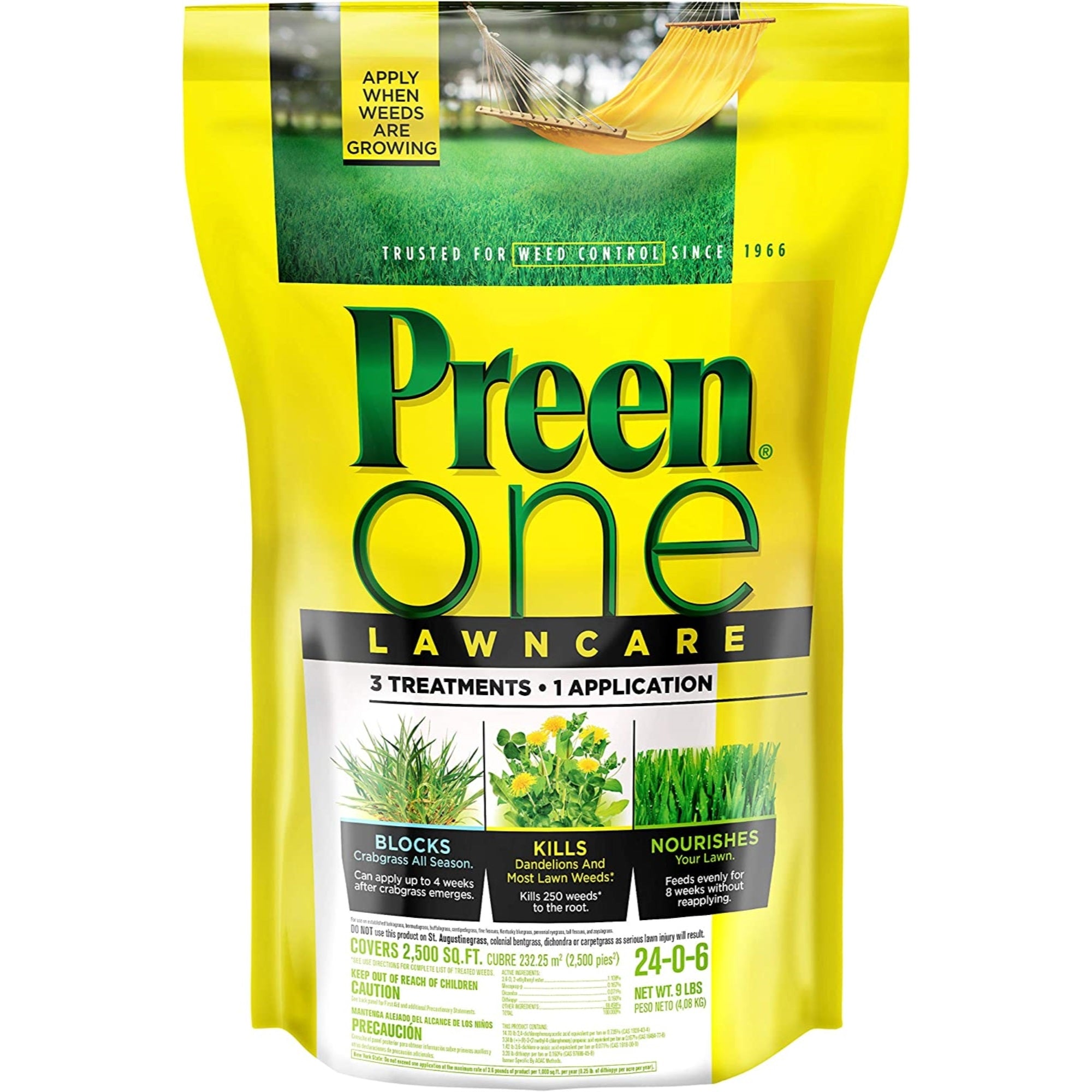 Preen One Lawncare Weed & Feed Lawn Fertilizer and Weed Control