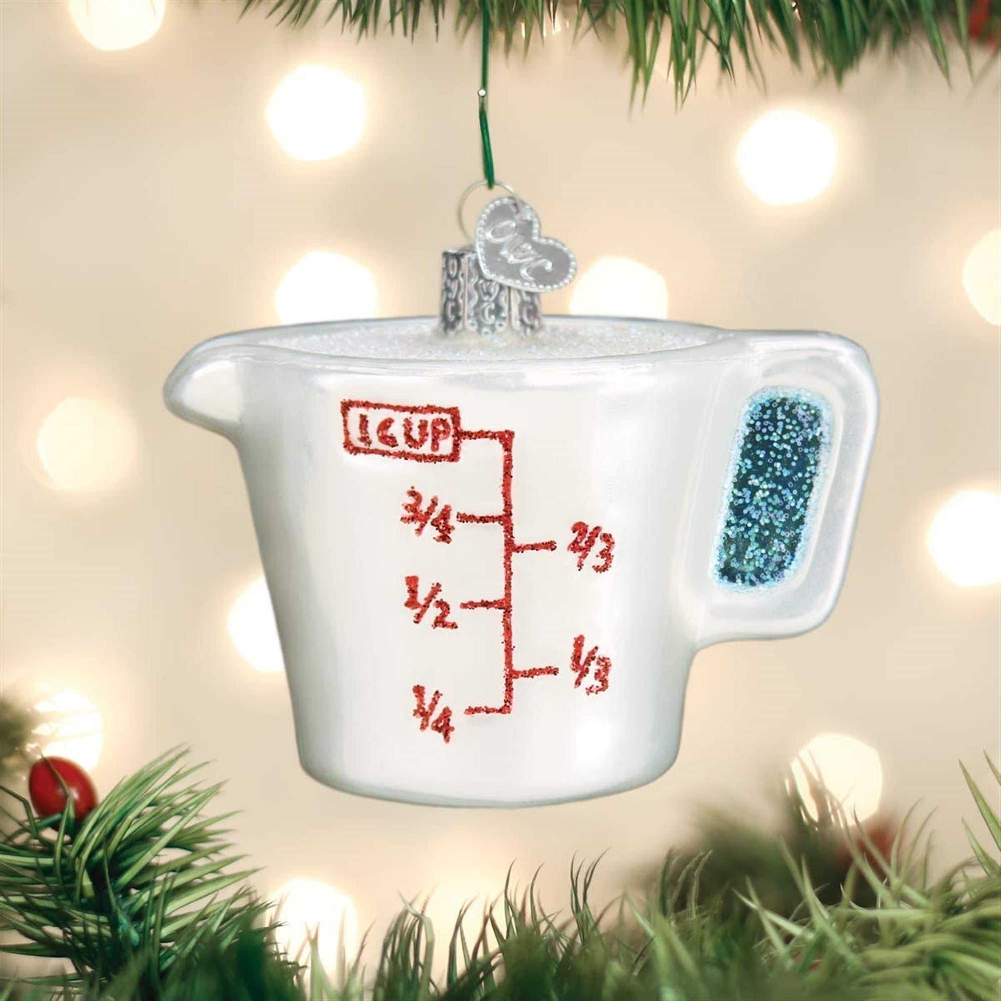 Old World Christmas Blown Glass Ornament for Christmas Tree, Measuring Cup