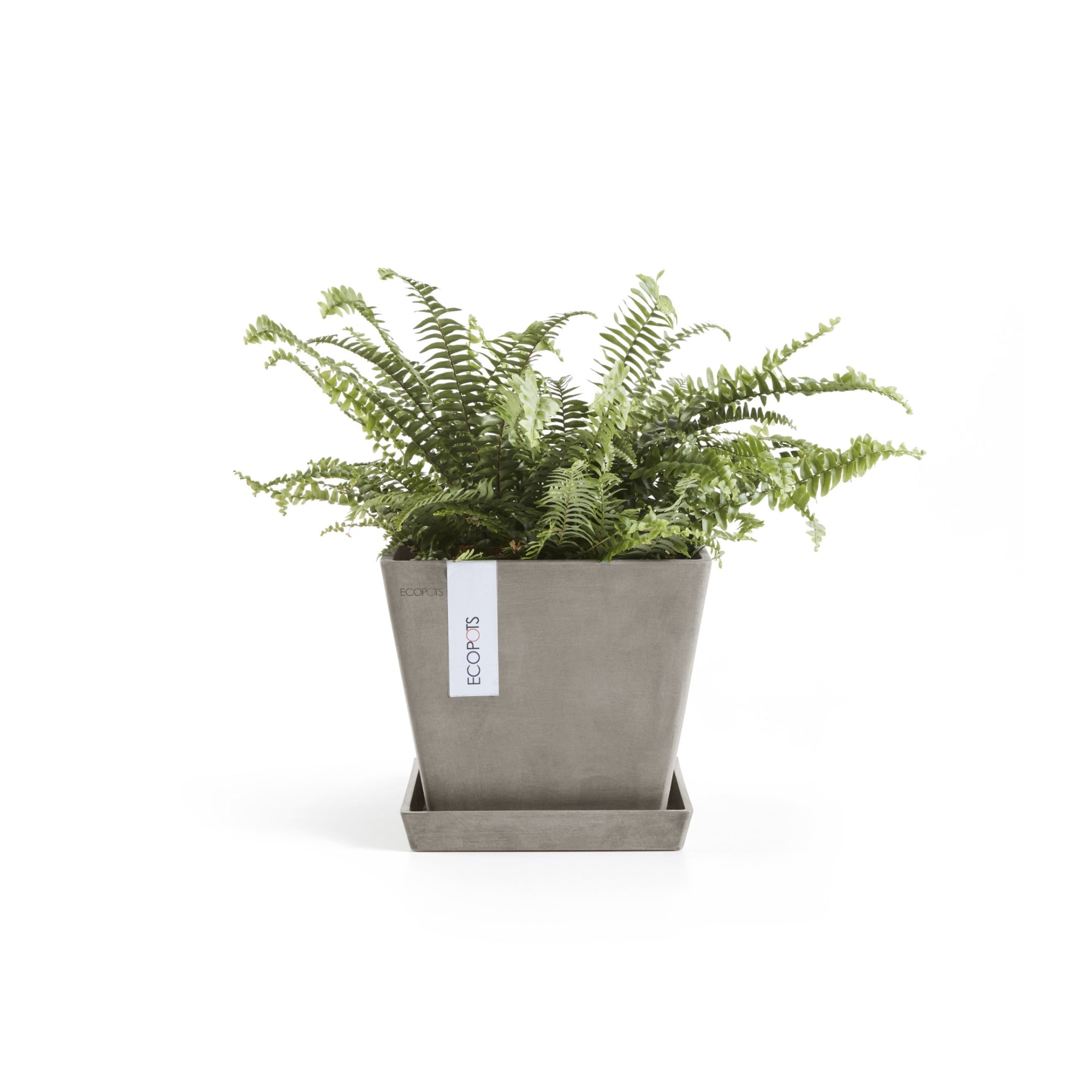 Ecopots Rotterdam Durable Modern Square Indoor/Outdoor Recycled-Based Composite Flower Planter
