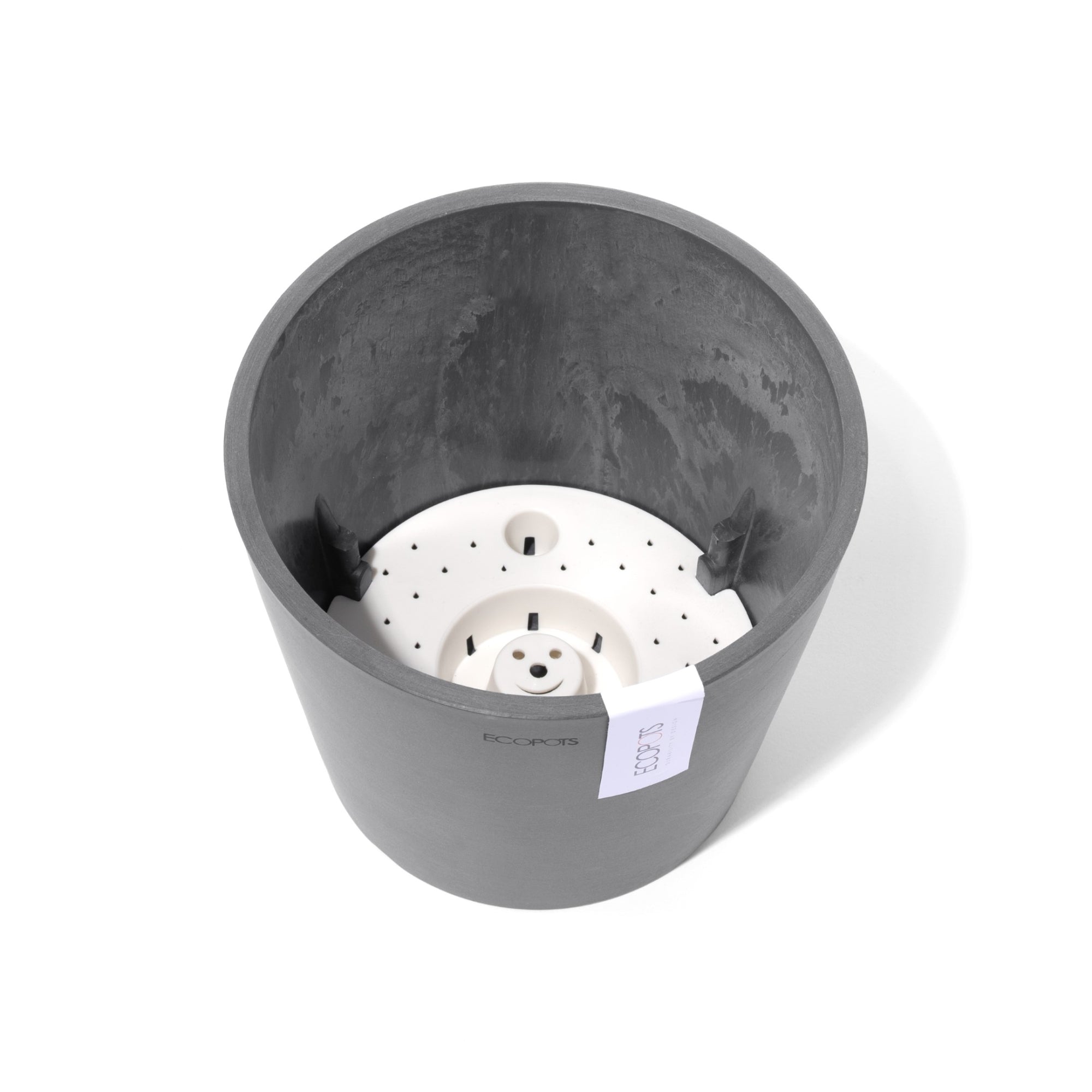Ecopots Amsterdam Durable Modern Round In/Outdoor Recycled-Based Composite Flower Pot Planter