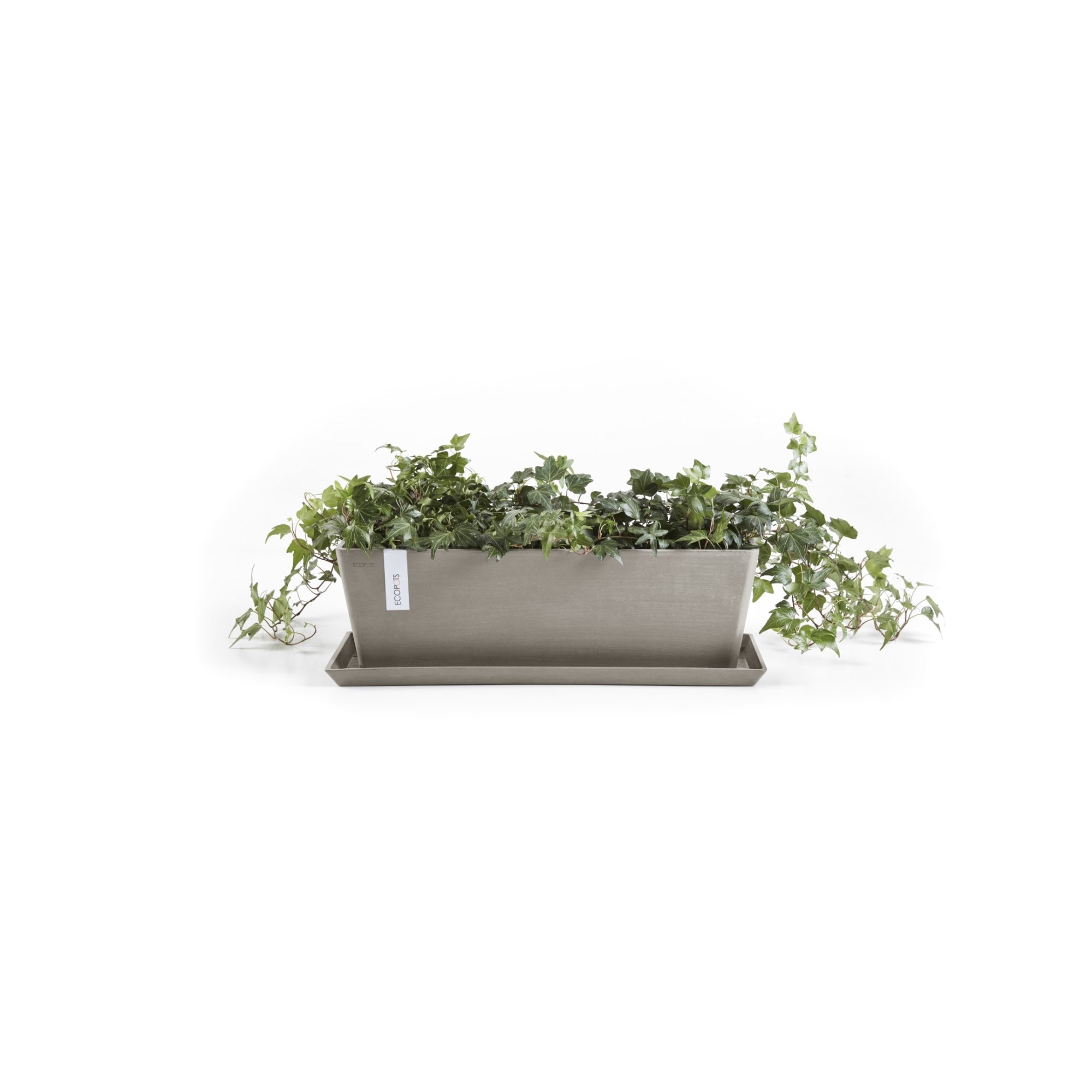 Ecopots Bruges Durable Modern Rectangular Indoor/Outdoor Recycled-Based Composite Flower Pot Planter