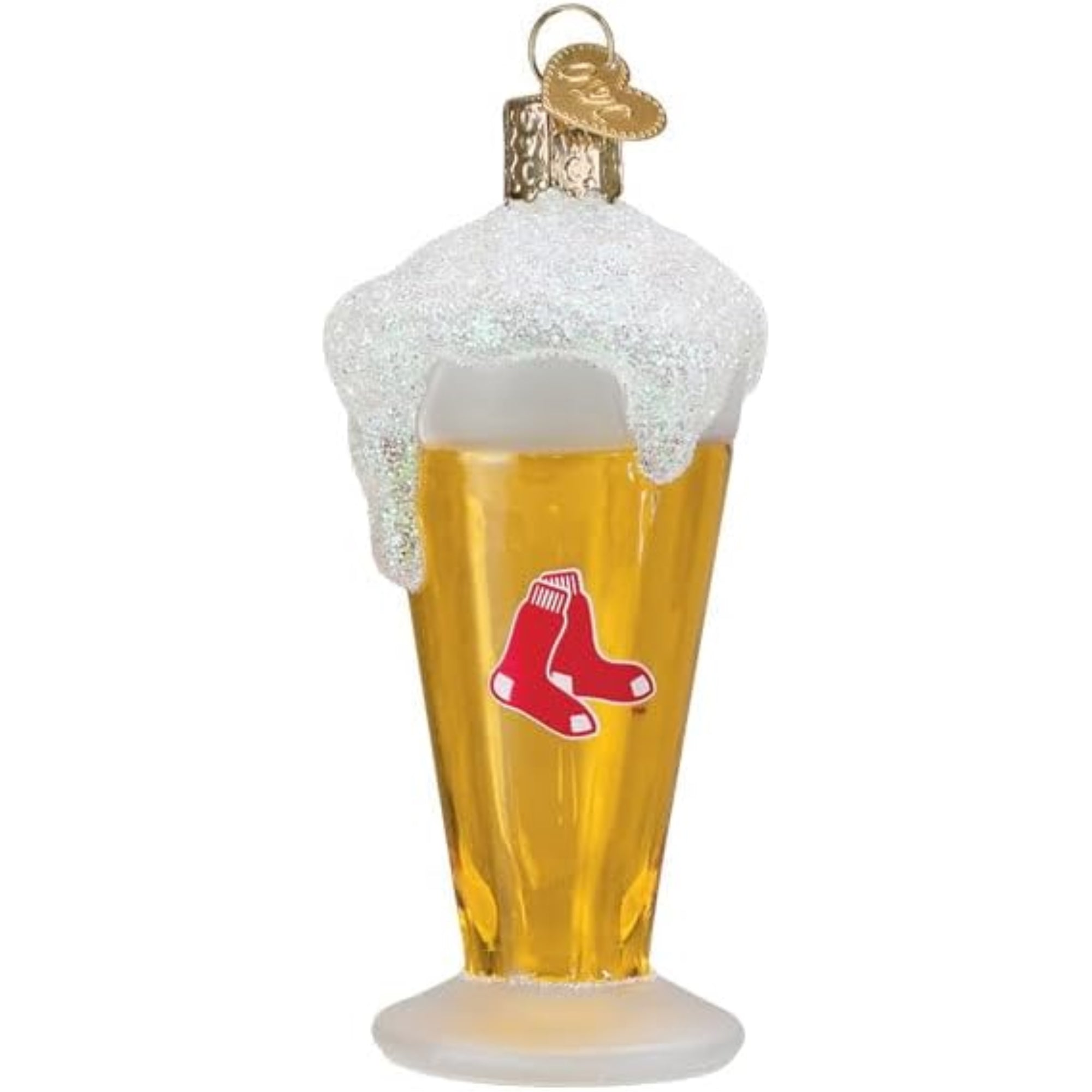 Old World Christmas Blown Glass Ornament for Christmas Tree, Boston Red Sox Glass of Beer (with OWC Gift Box)