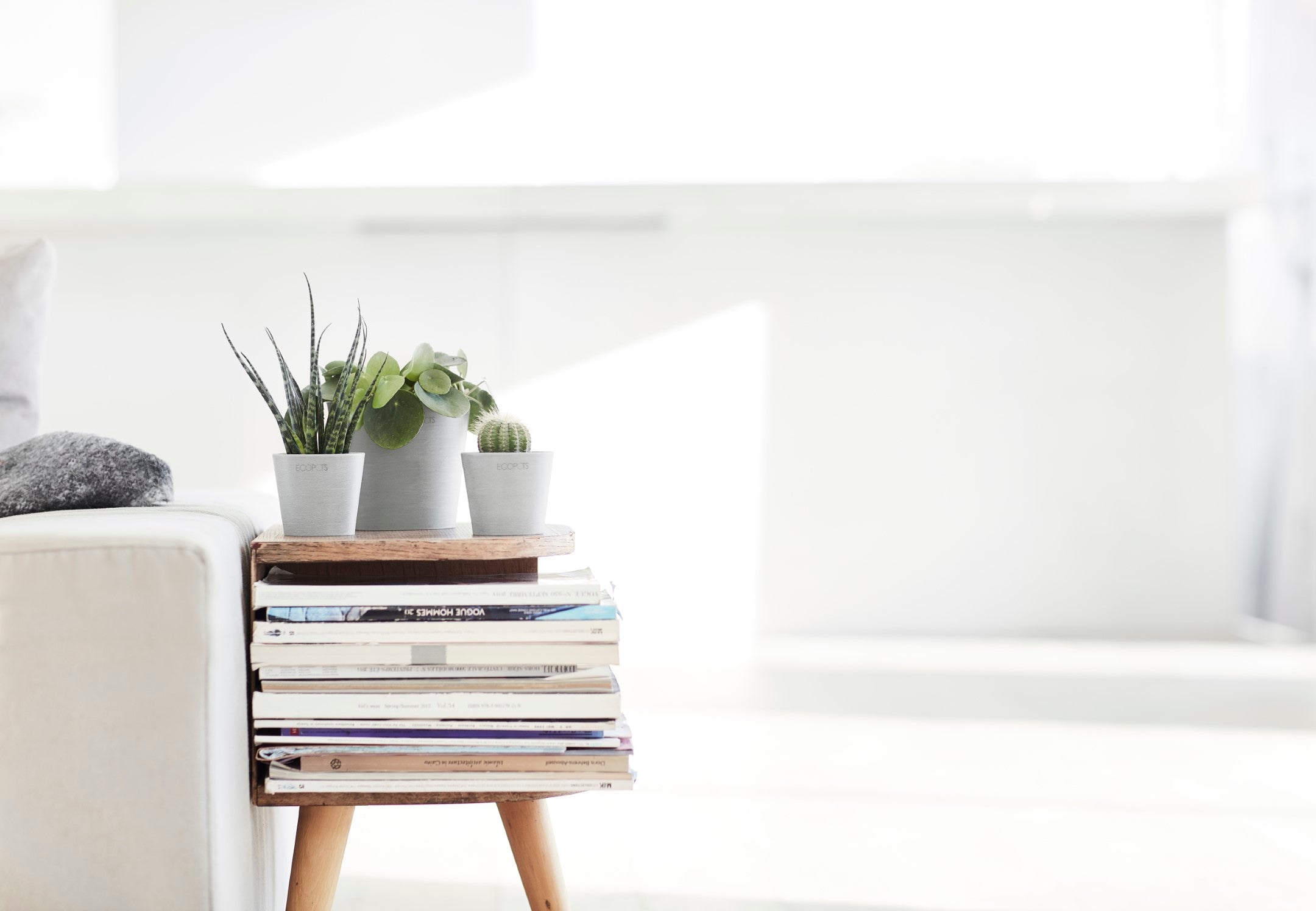 Ecopots Amsterdam Mini Durable Modern Round Recycled-Based Composite Flower Pot Planter