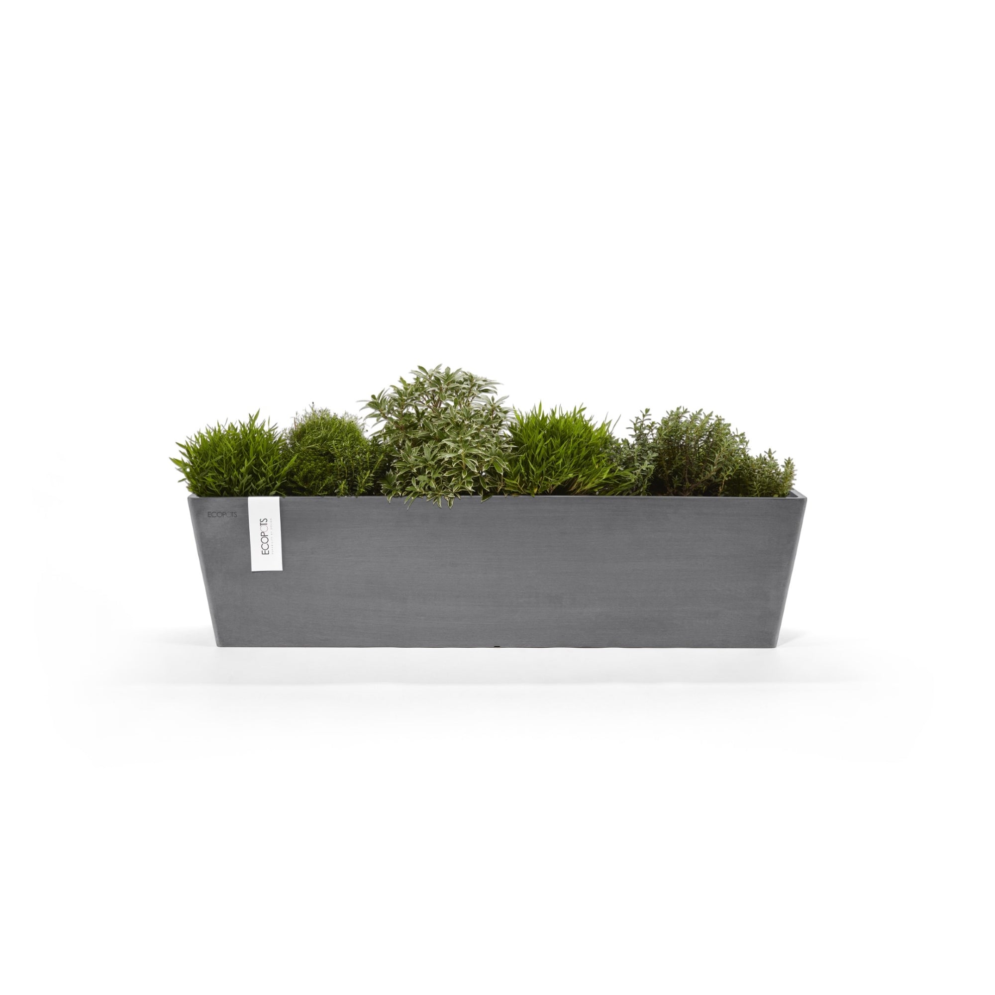 Ecopots Bruges Durable Modern Rectangular Indoor/Outdoor Recycled-Based Composite Flower Pot Planter